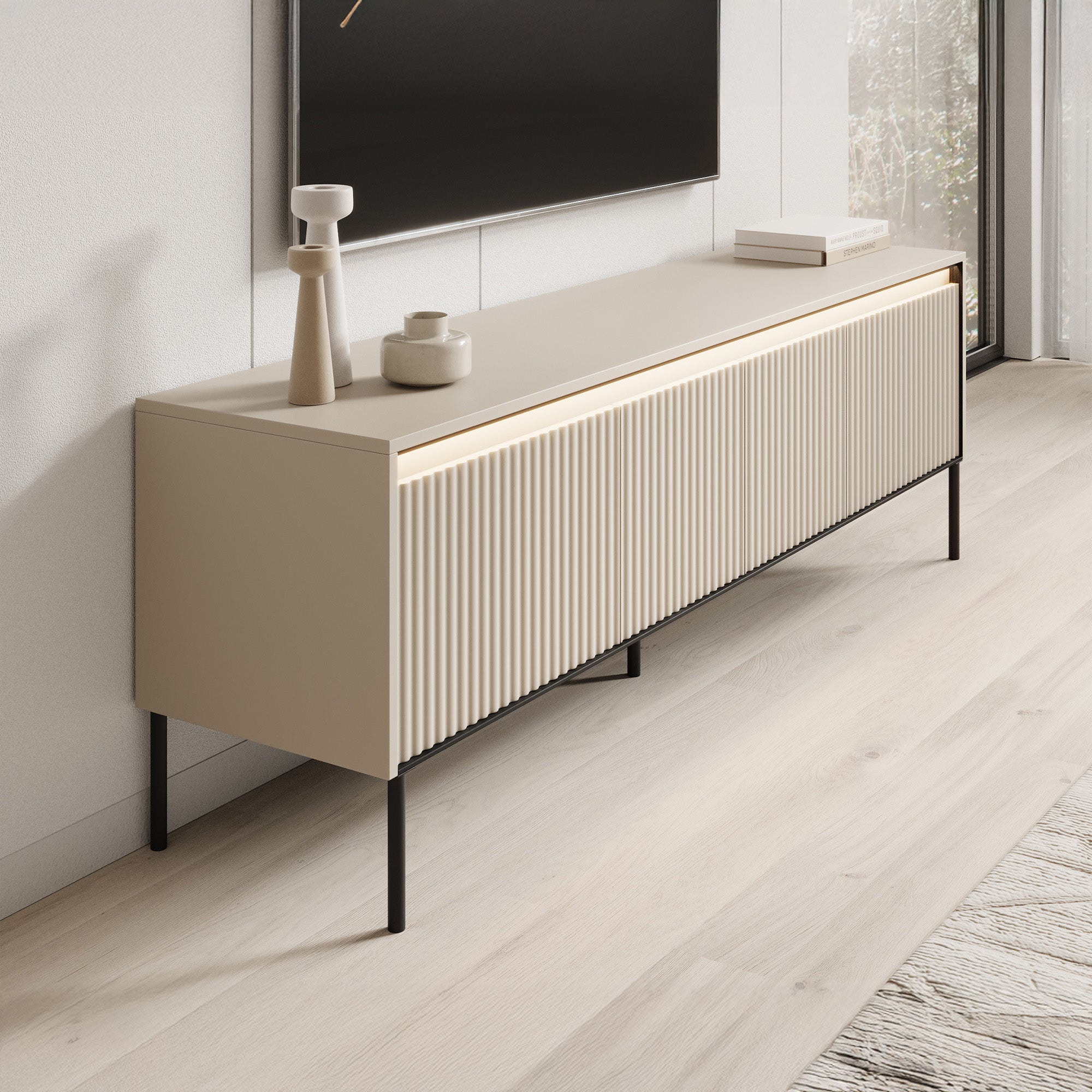 Timoteo - TV-Meubel - Beige  - 167x40x56 cm
