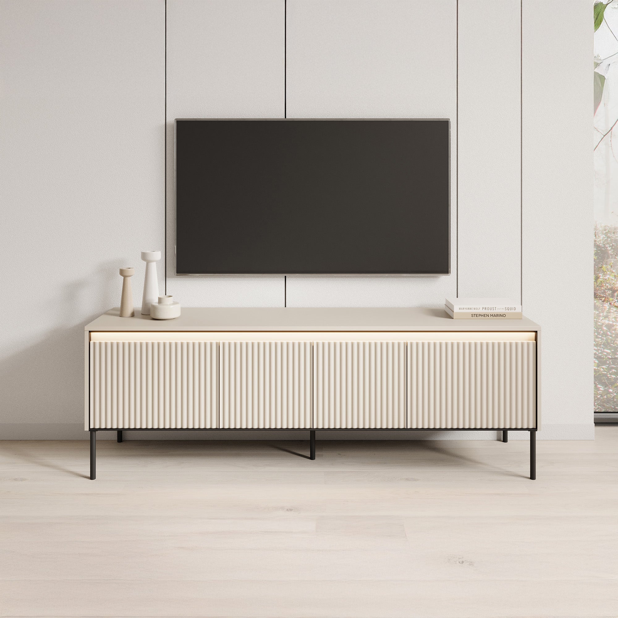 Timoteo - TV-Meubel - Beige  - 167x40x56 cm
