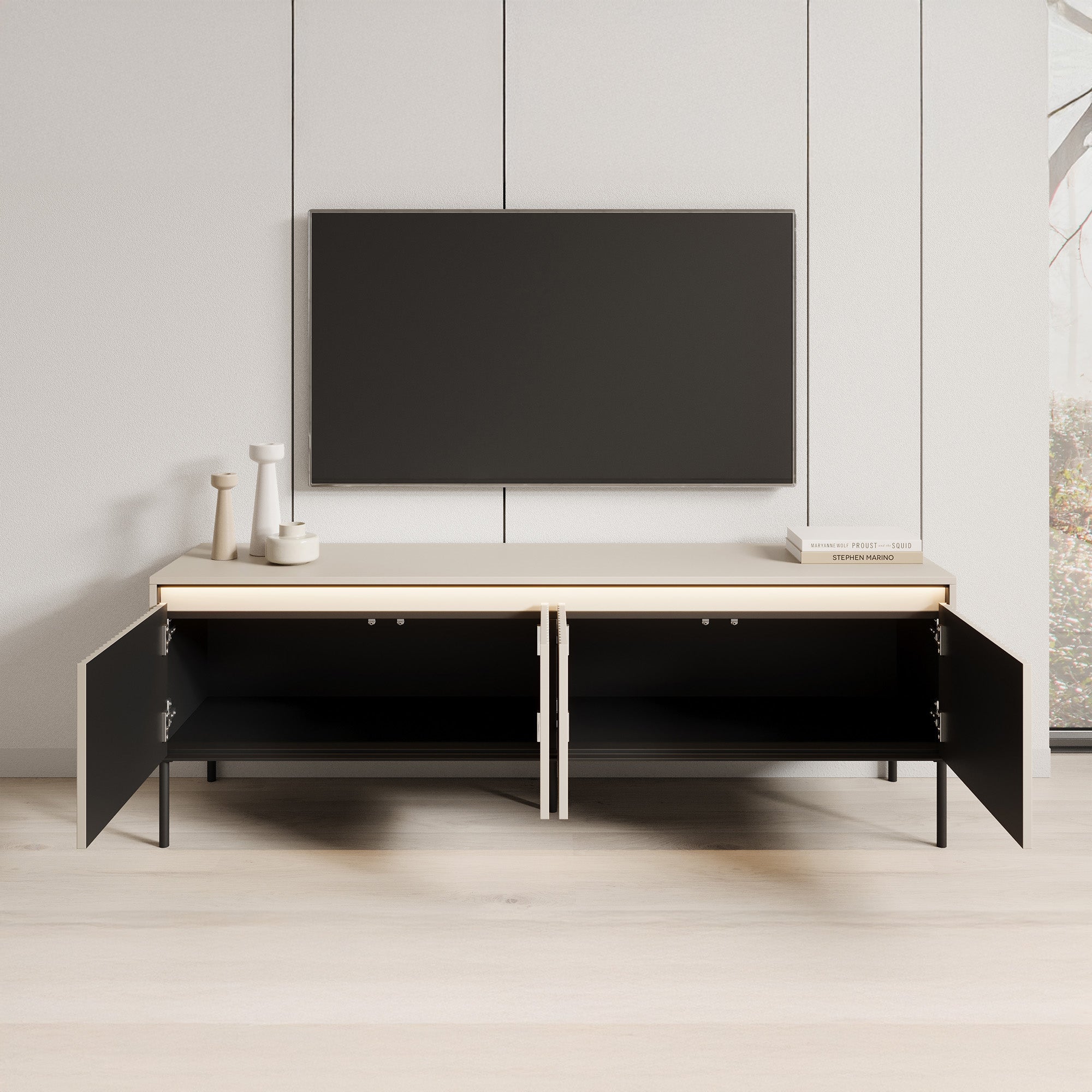 Timoteo - TV-Meubel - Beige  - 167x40x56 cm