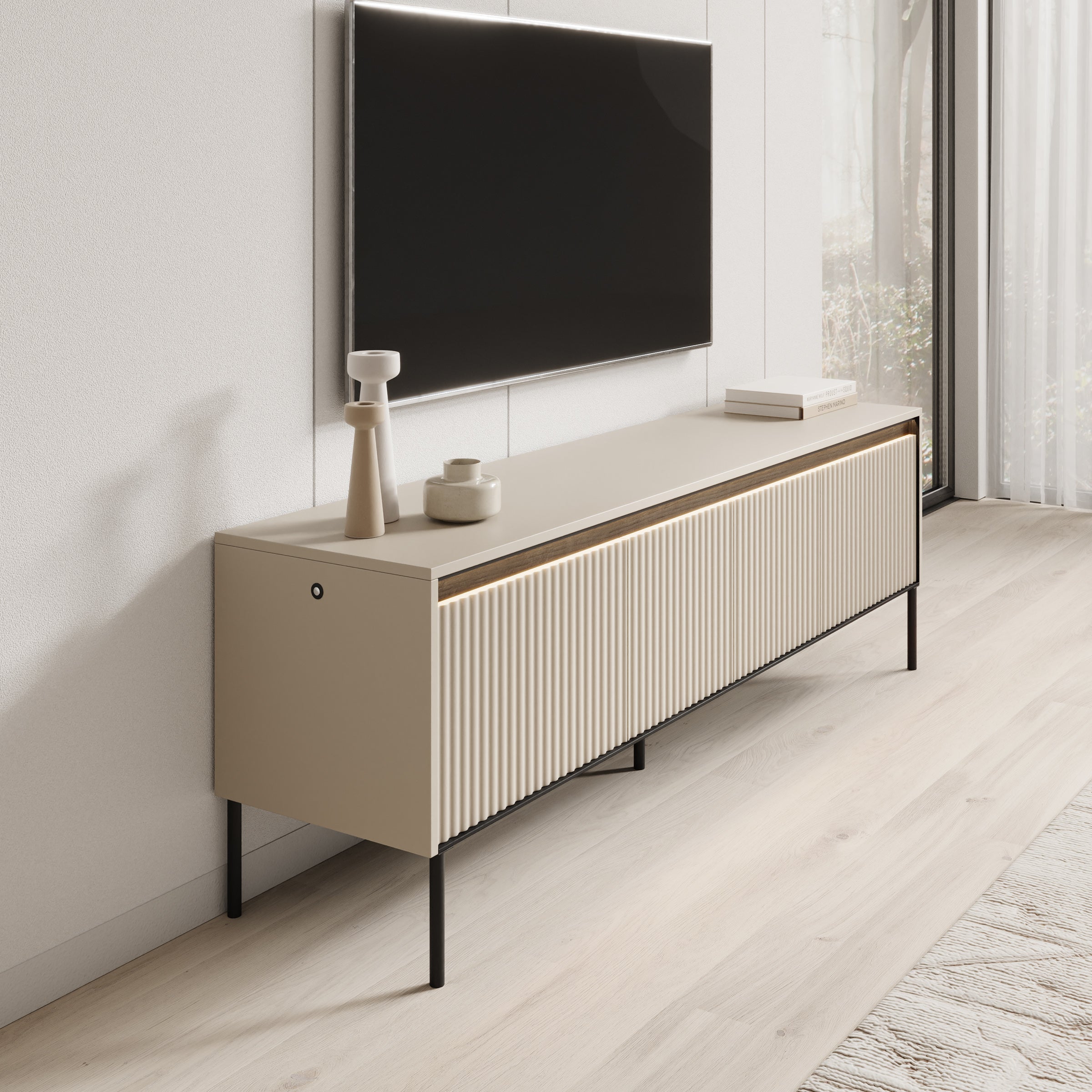 Timoteo - TV-Meubel - Beige  - 167x40x56 cm