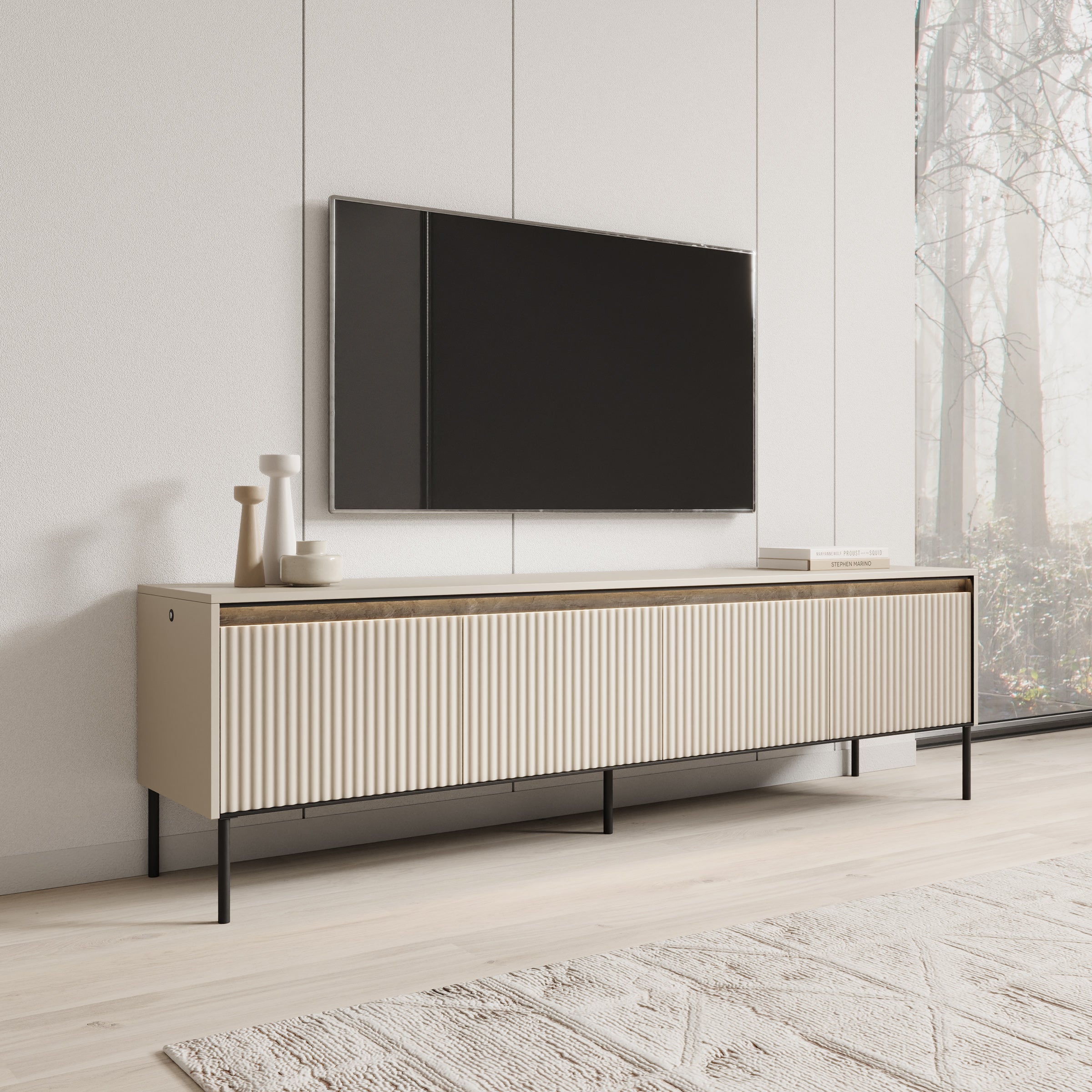 Timoteo - TV-Meubel - Beige  - 193x40x56 cm
