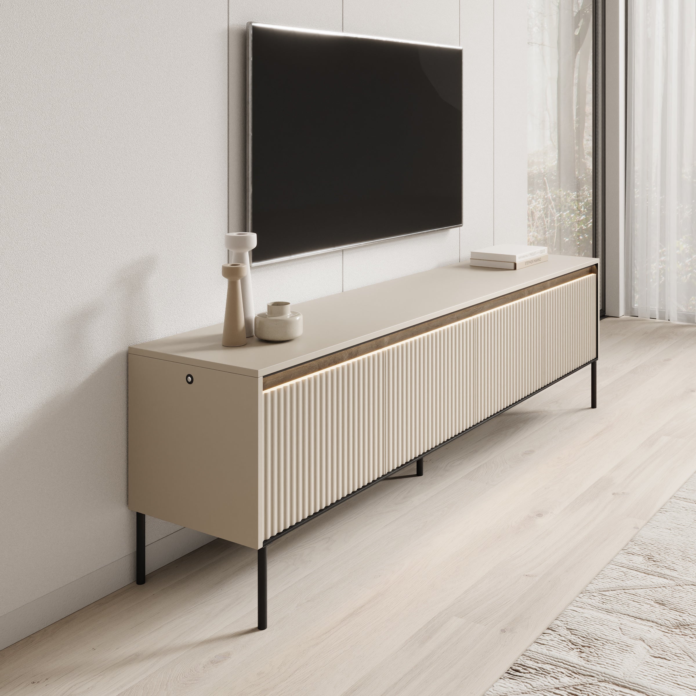 Timoteo - TV-Meubel - Beige  - 193x40x56 cm