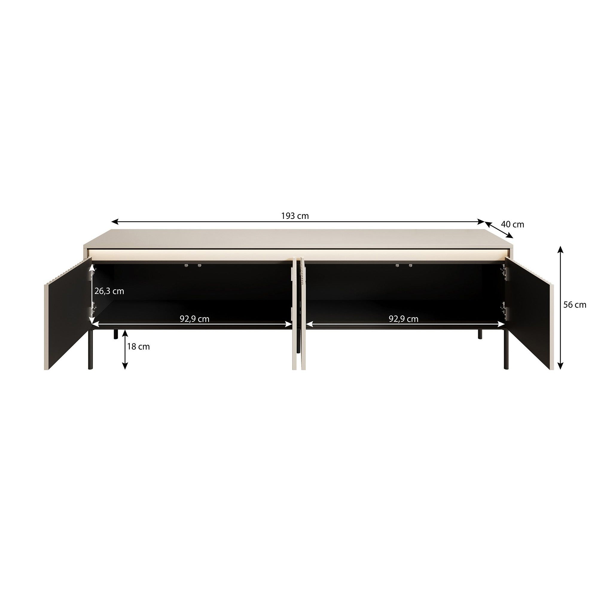 Timoteo - TV-Meubel - Eiken  - 193x40x56 cm