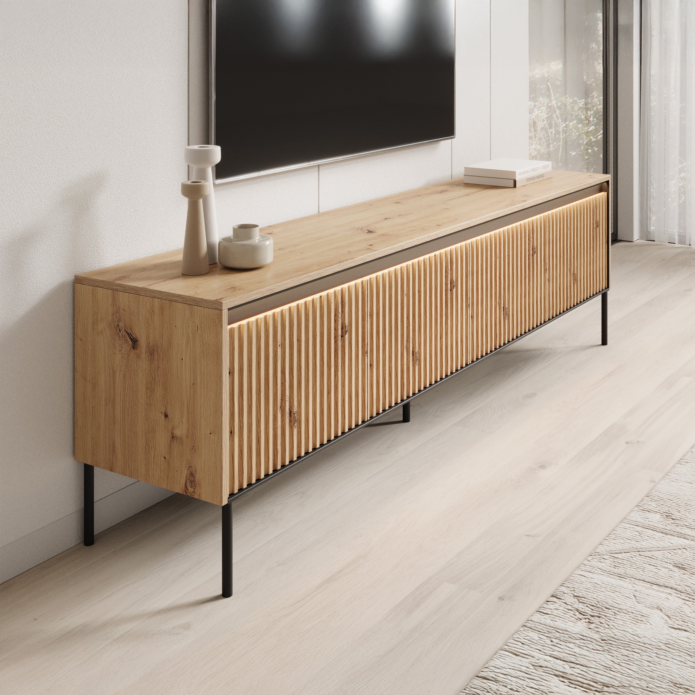 Timoteo - TV-Meubel - Eiken  - 193x40x56 cm