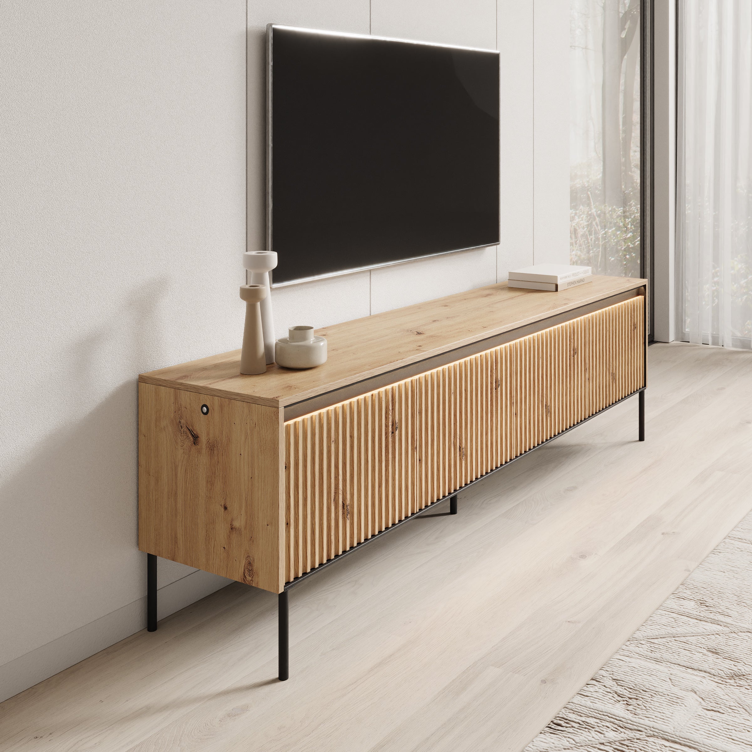 Timoteo - TV-Meubel - Eiken  - 193x40x56 cm