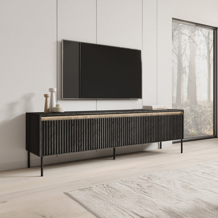 Timoteo - TV-Meubel - Mat zwart  - 193x40x56 cm