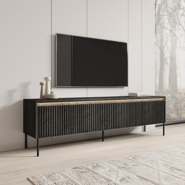 Timoteo - TV-Meubel - Mat zwart  - 193x40x56 cm