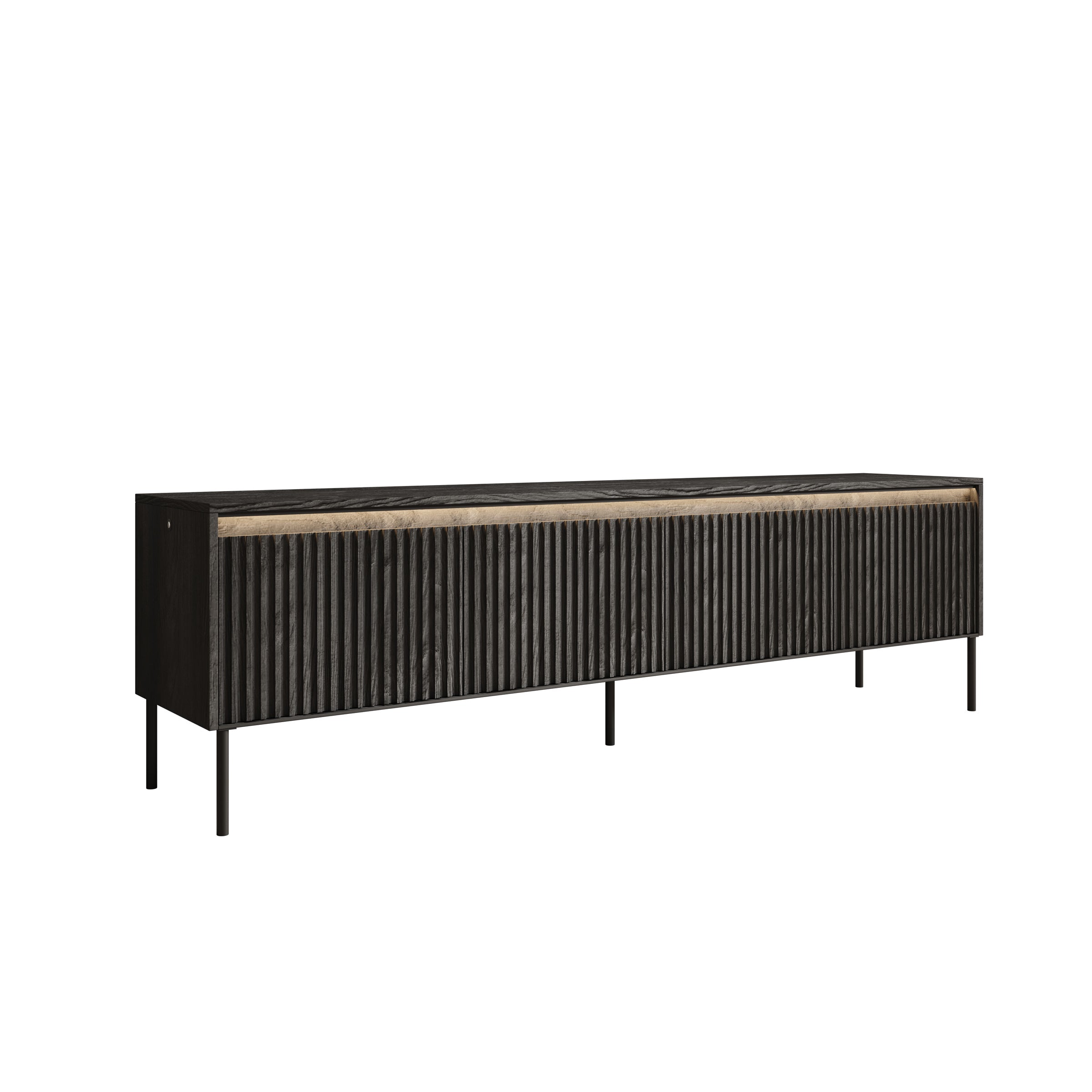 Timoteo - TV-Meubel - Mat zwart  - 193x40x56 cm