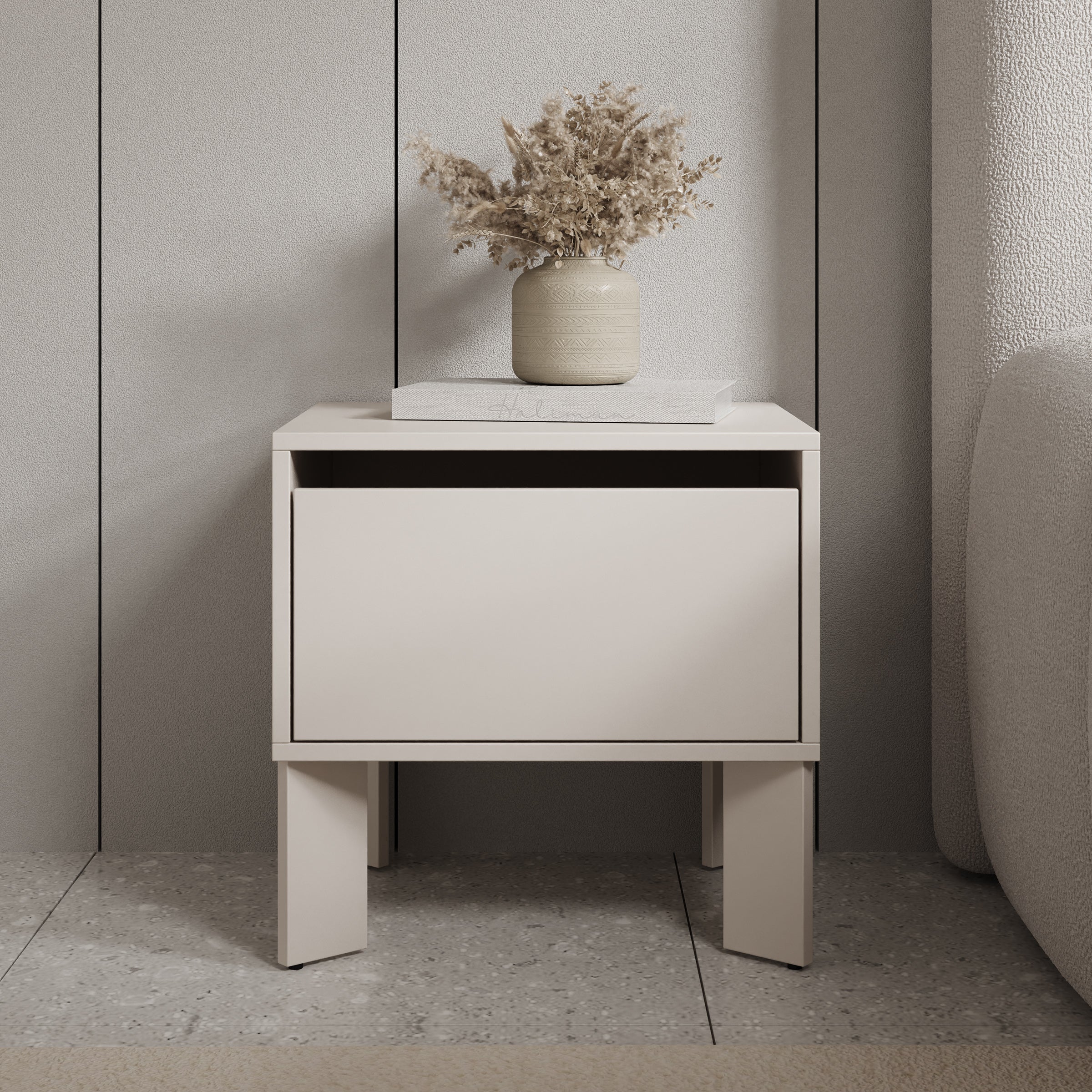 Tivaro - Nachtkastje - Beige - 48x41x48 cm