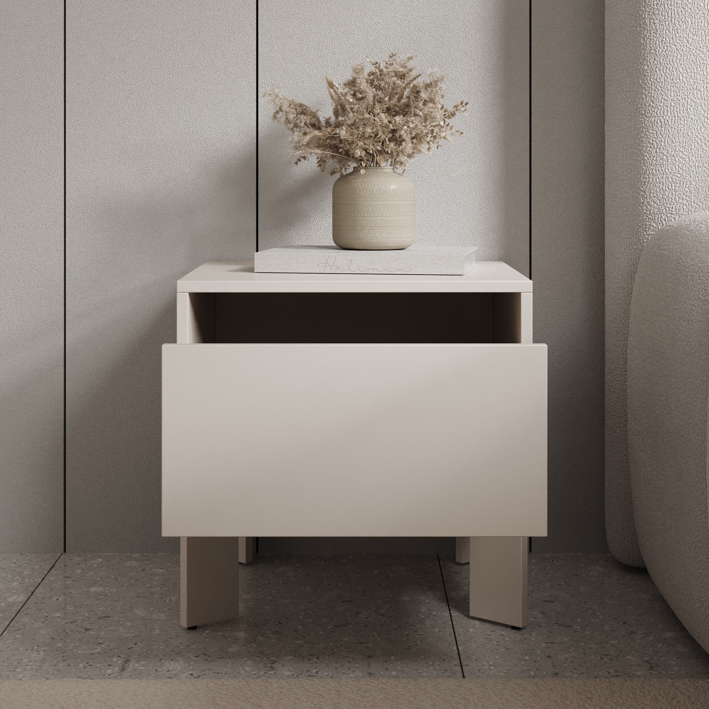 Tivaro - Nachtkastje - Beige - 48x41x48 cm