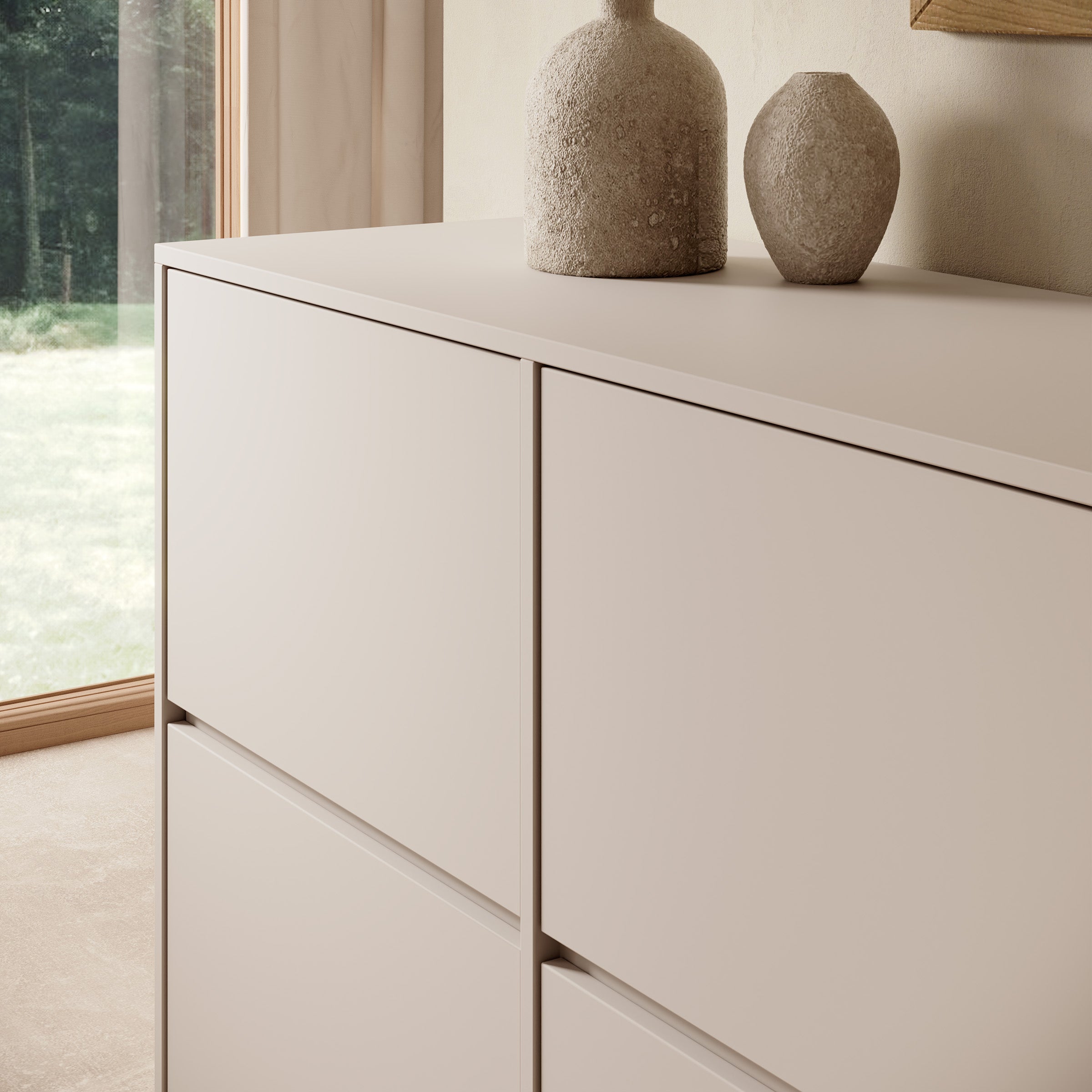 Toka - Dressoir - Beige - 221x42x88 cm