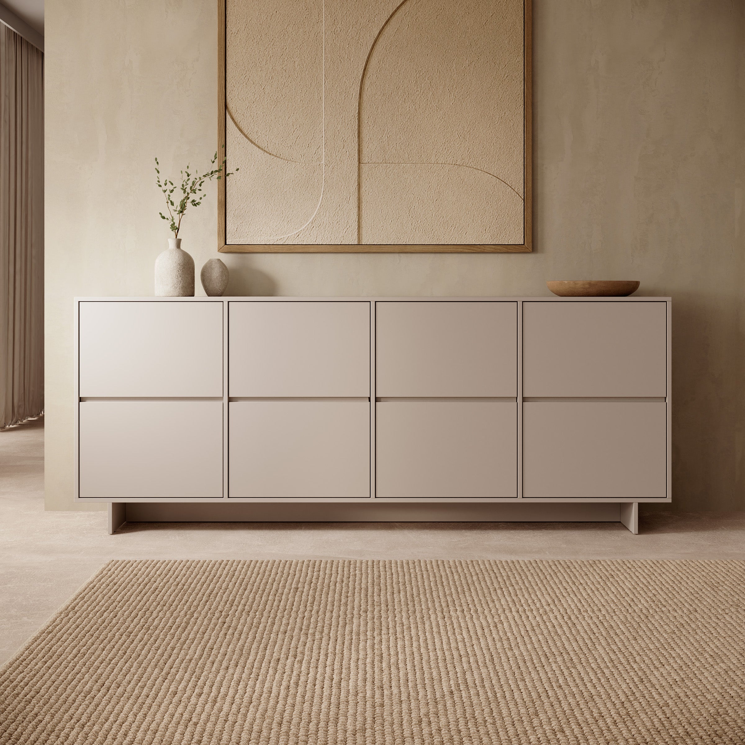 Toka - Dressoir - Beige - 221x42x88 cm