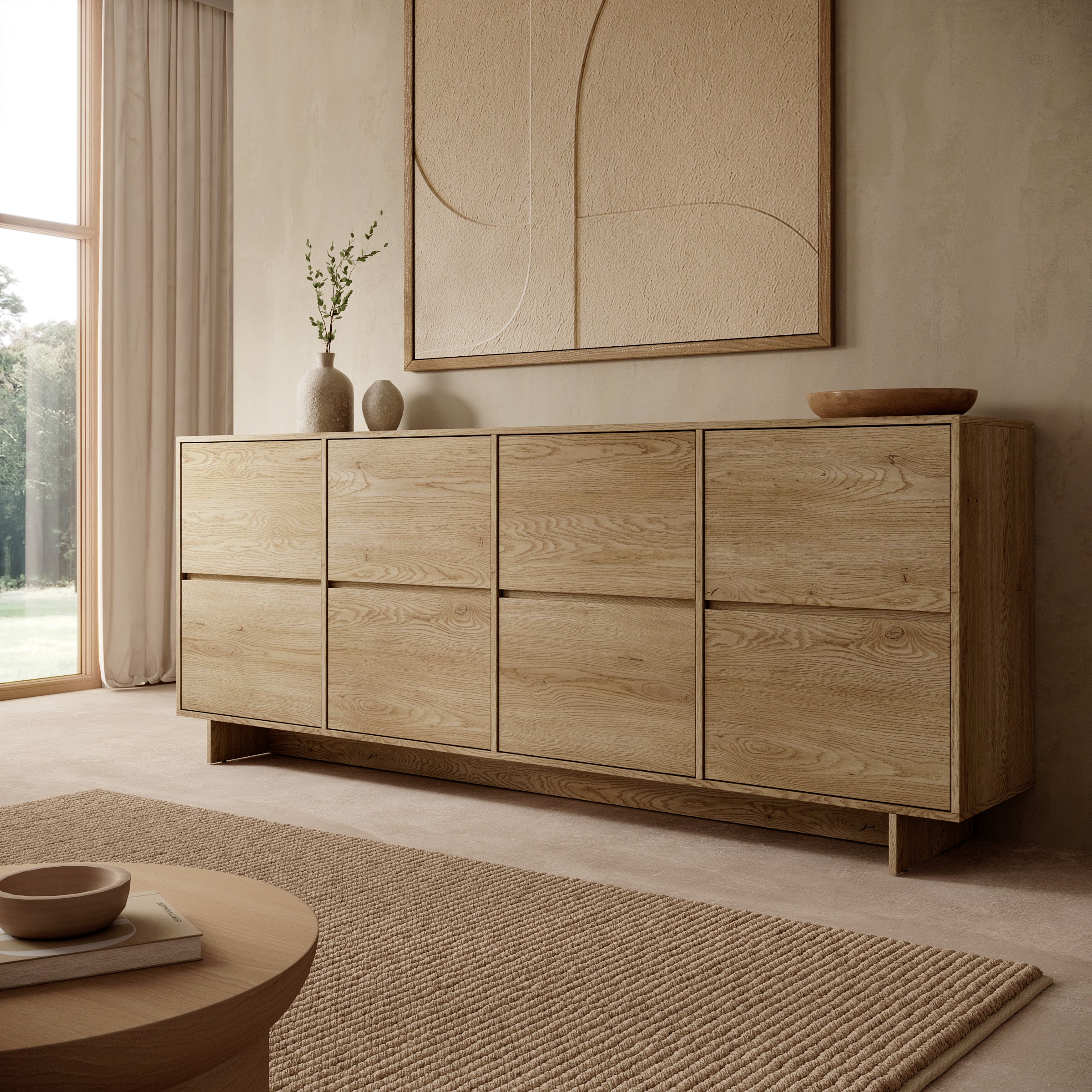 Toka - Dressoir - Eikenpatroon - 221x42x88 cm
