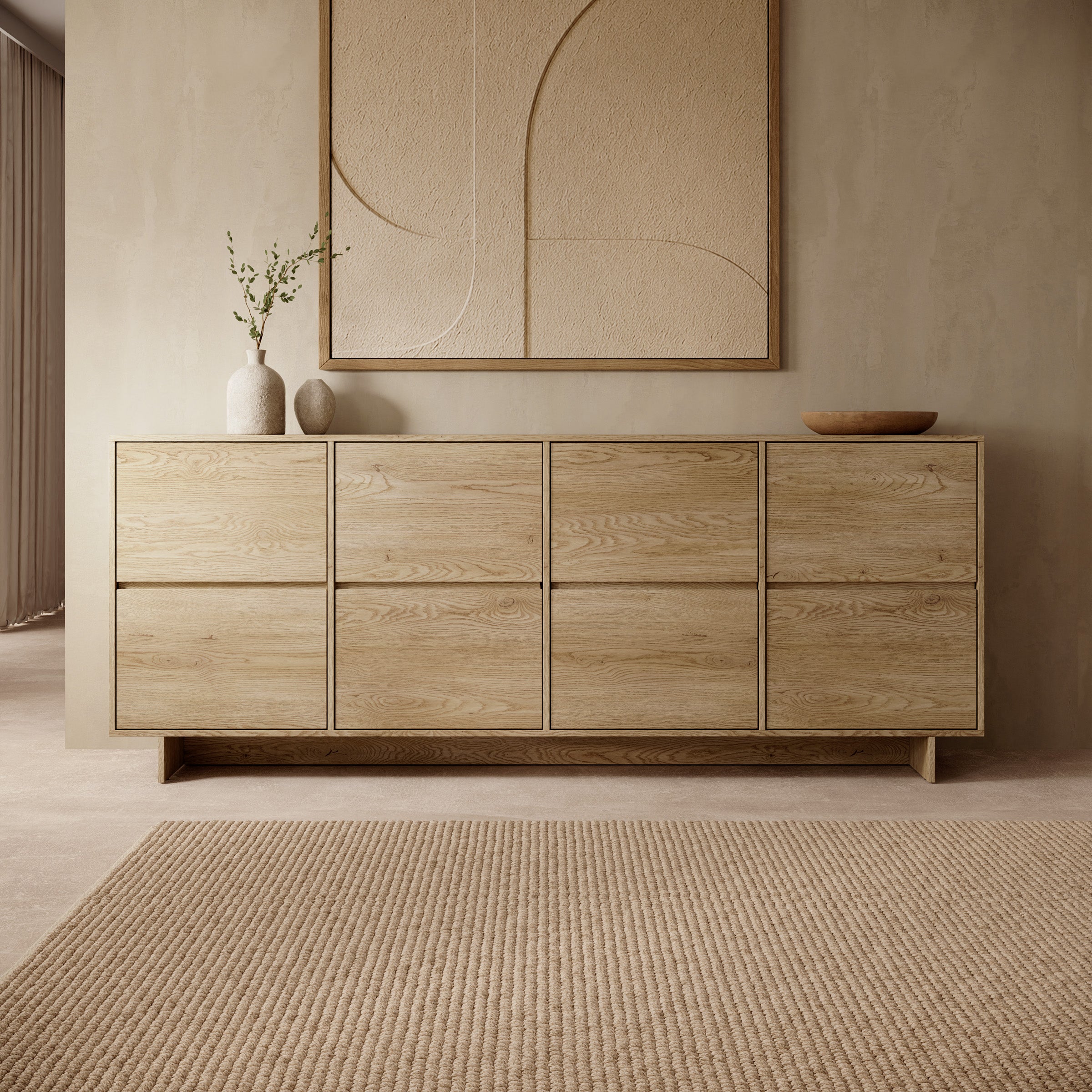 Toka - Dressoir - Eikenpatroon - 221x42x88 cm