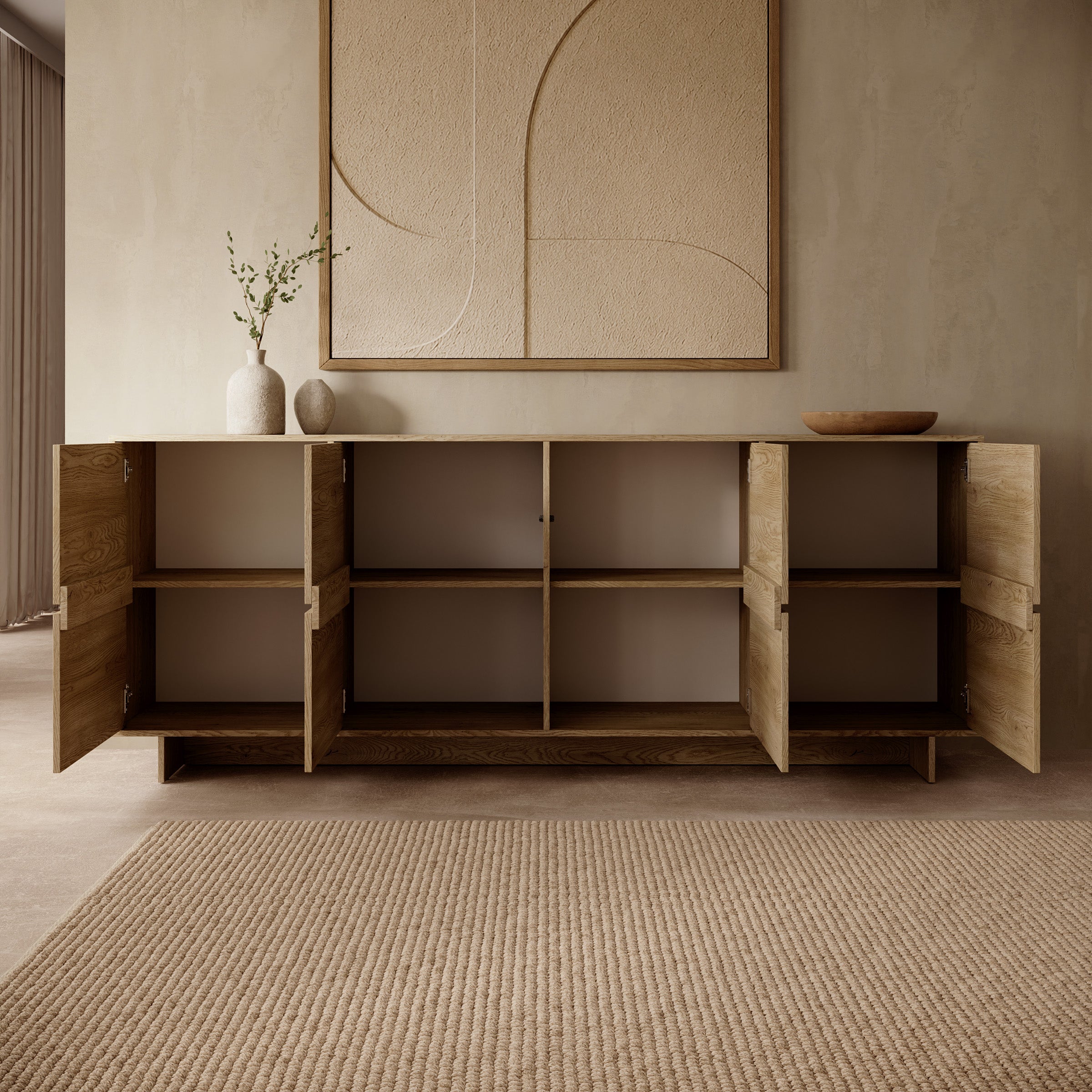 Toka - Dressoir - Eikenpatroon - 221x42x88 cm
