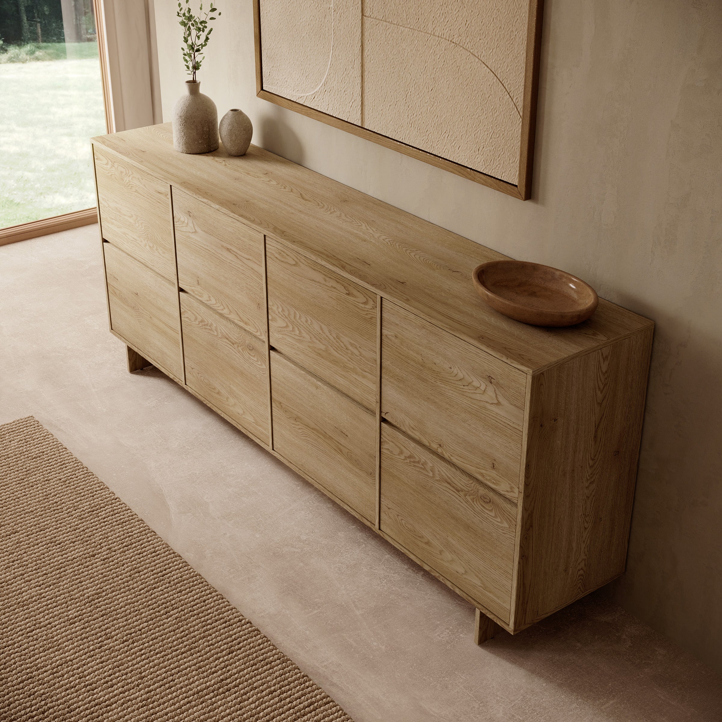 Toka - Dressoir - Eikenpatroon - 221x42x88 cm