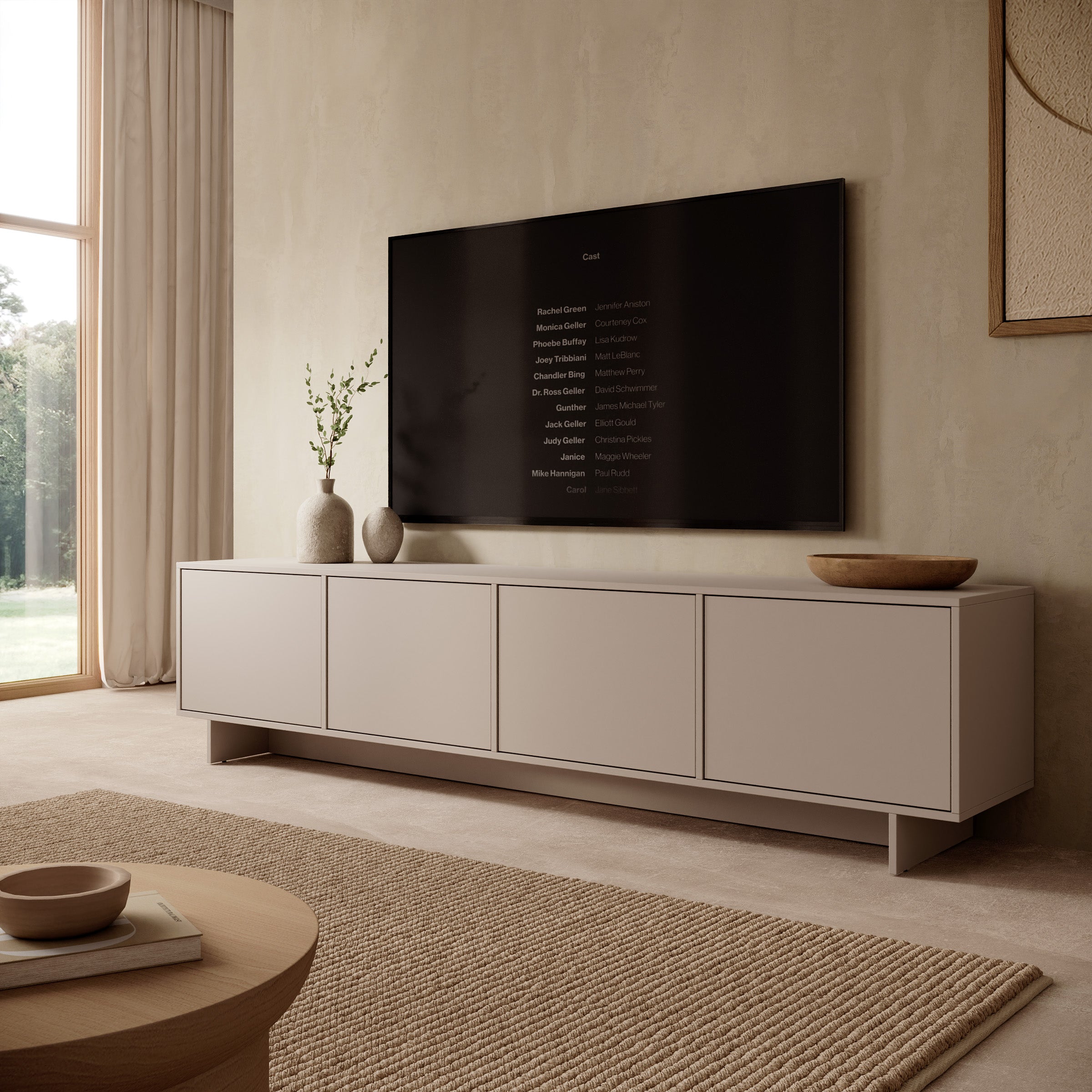 Toka - TV-Meubel - Beige - 221x42x51 cm