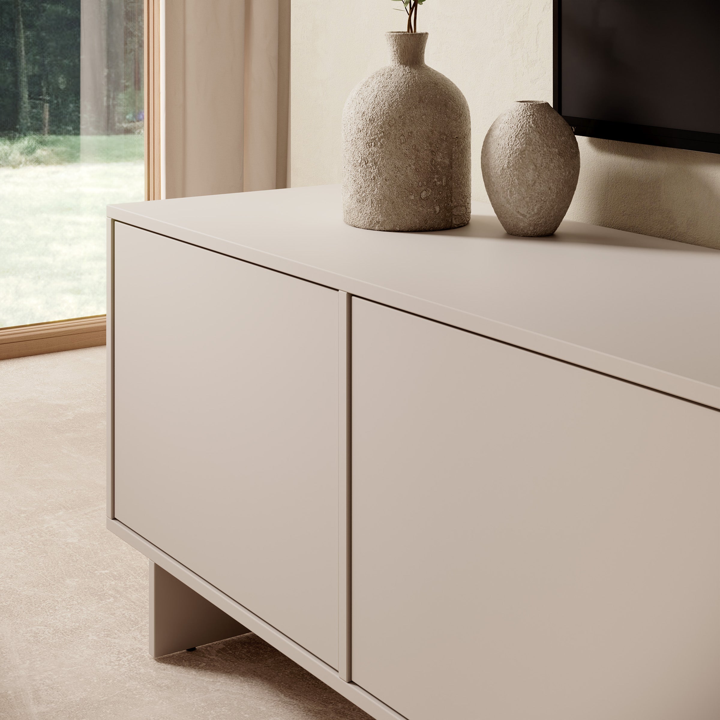 Toka - TV-Meubel - Beige - 221x42x51 cm