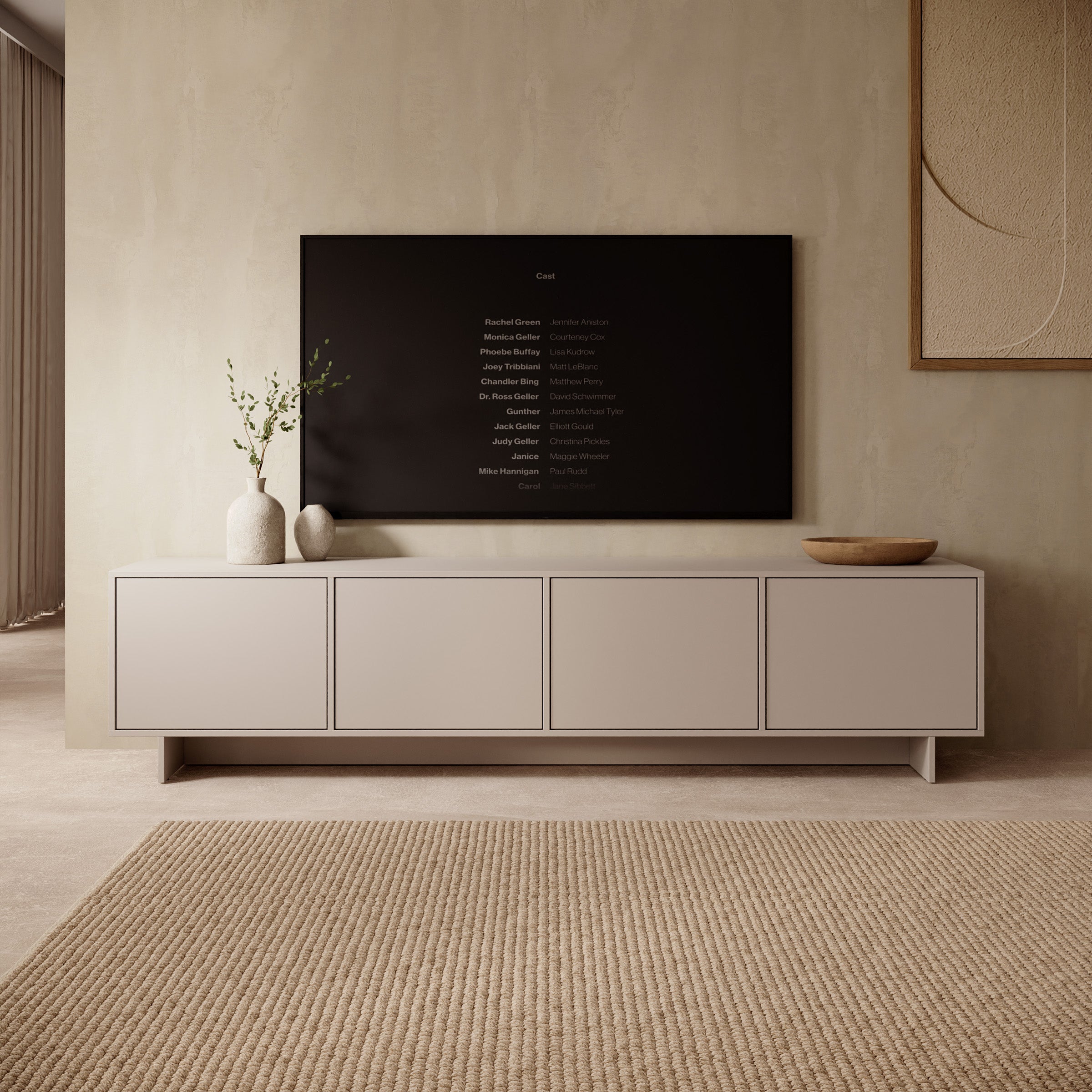 Toka - TV-Meubel - Beige - 221x42x51 cm