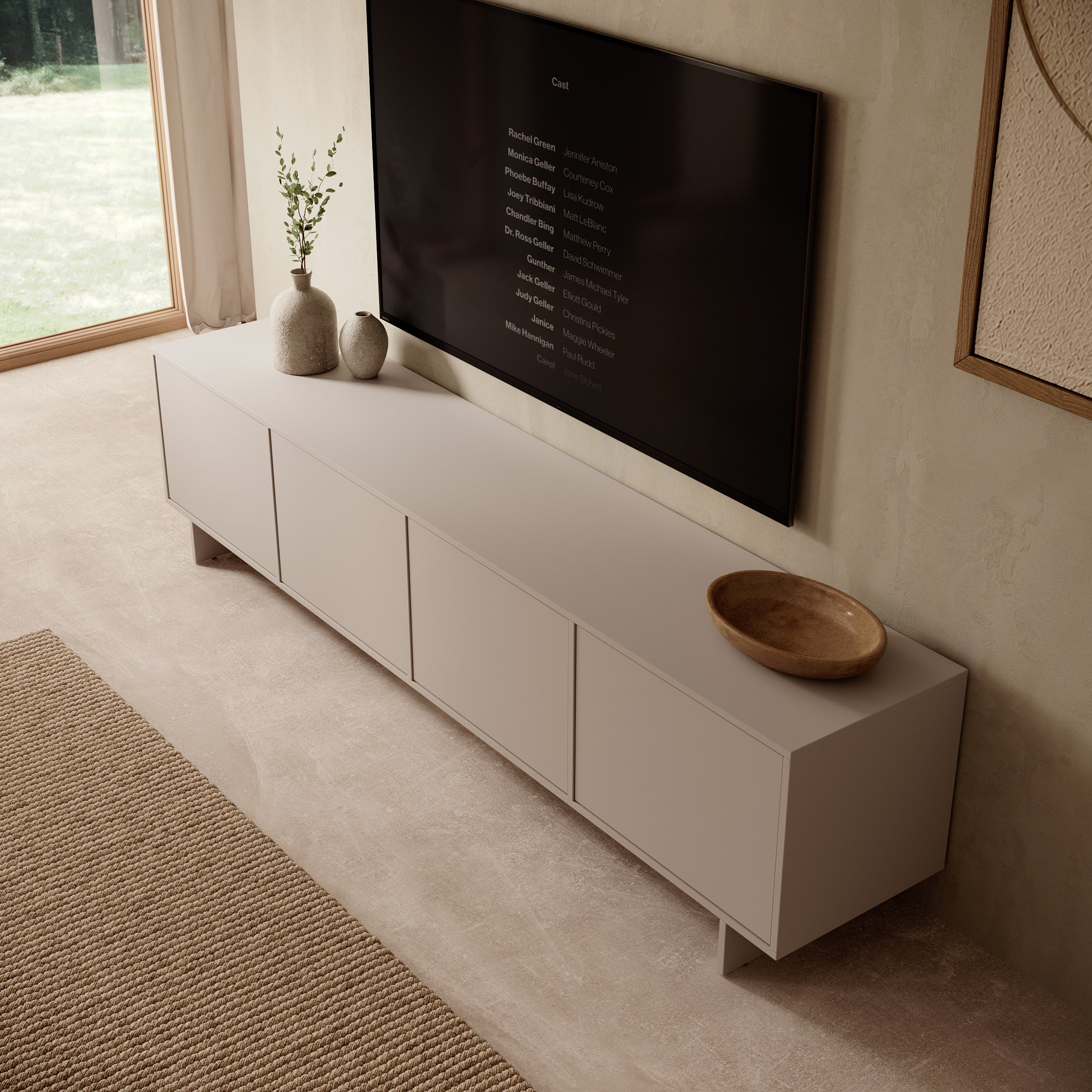 Toka - TV-Meubel - Beige - 221x42x51 cm