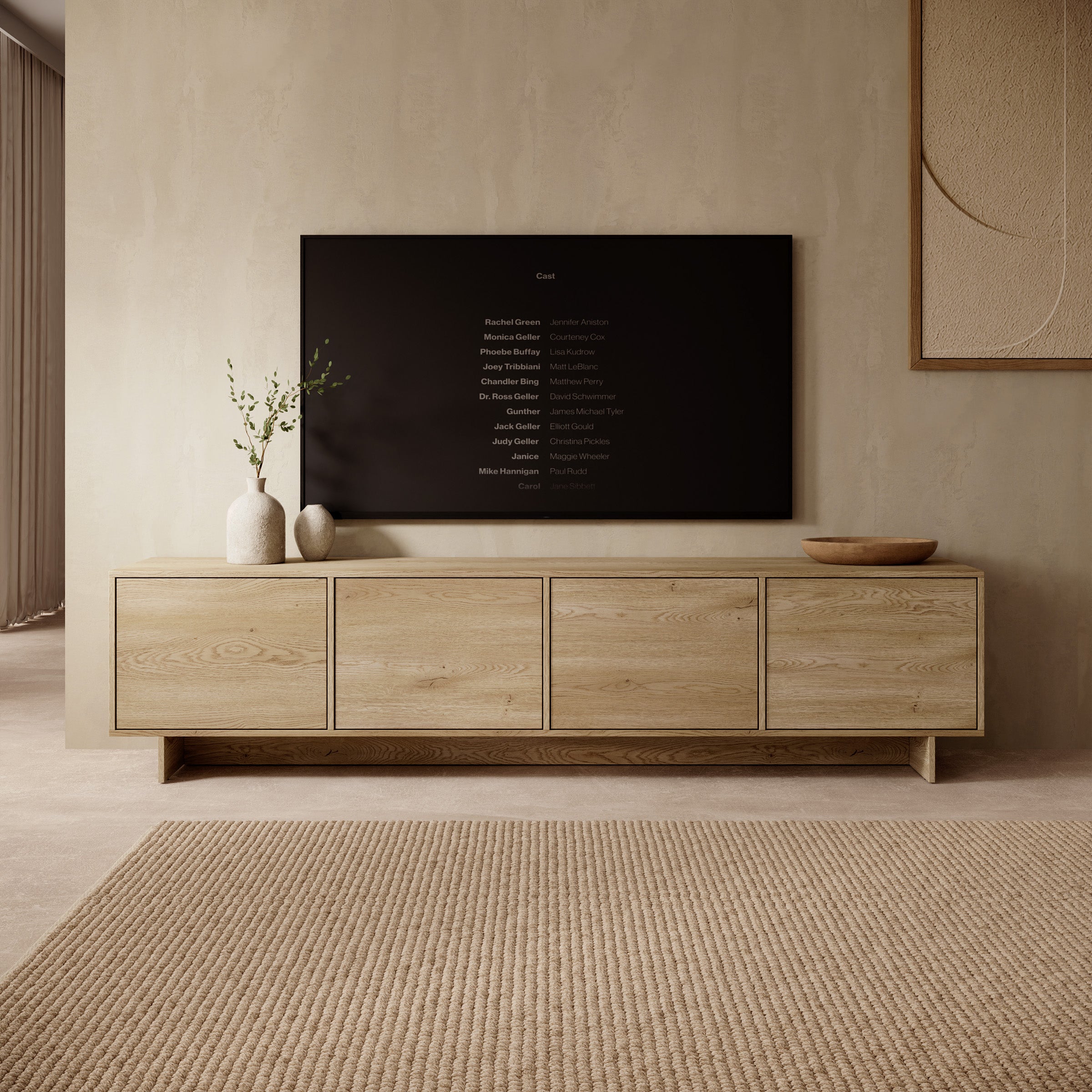 Toka - TV-Meubel - Eikenpatroon - 221x42x51 cm