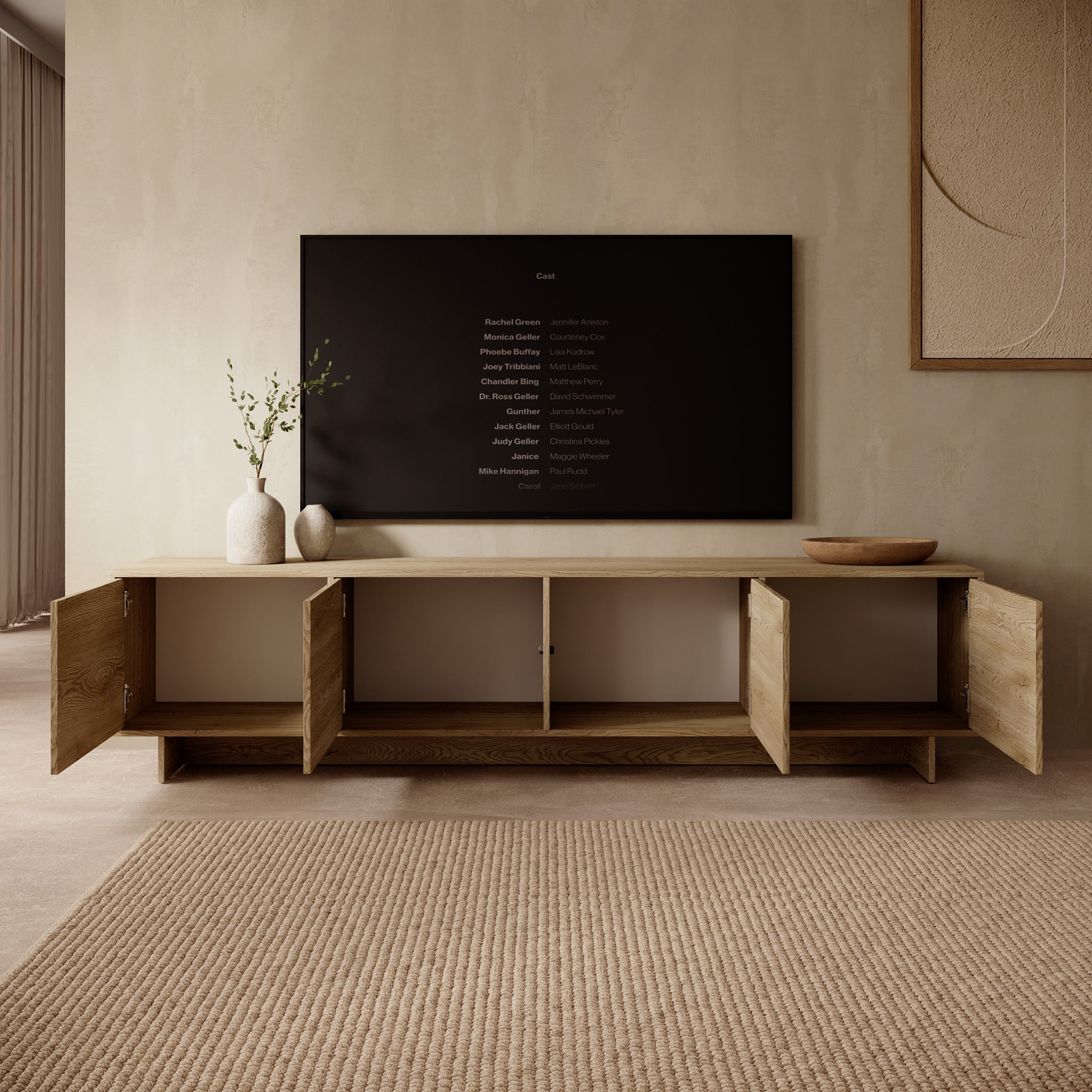 Toka - TV-Meubel - Eikenpatroon - 221x42x51 cm