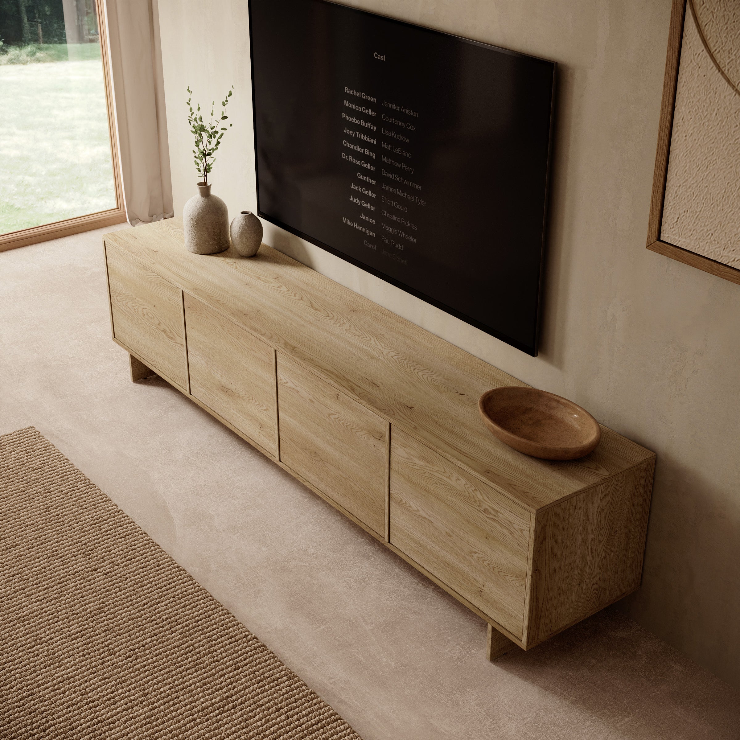 Toka - TV-Meubel - Eikenpatroon - 221x42x51 cm