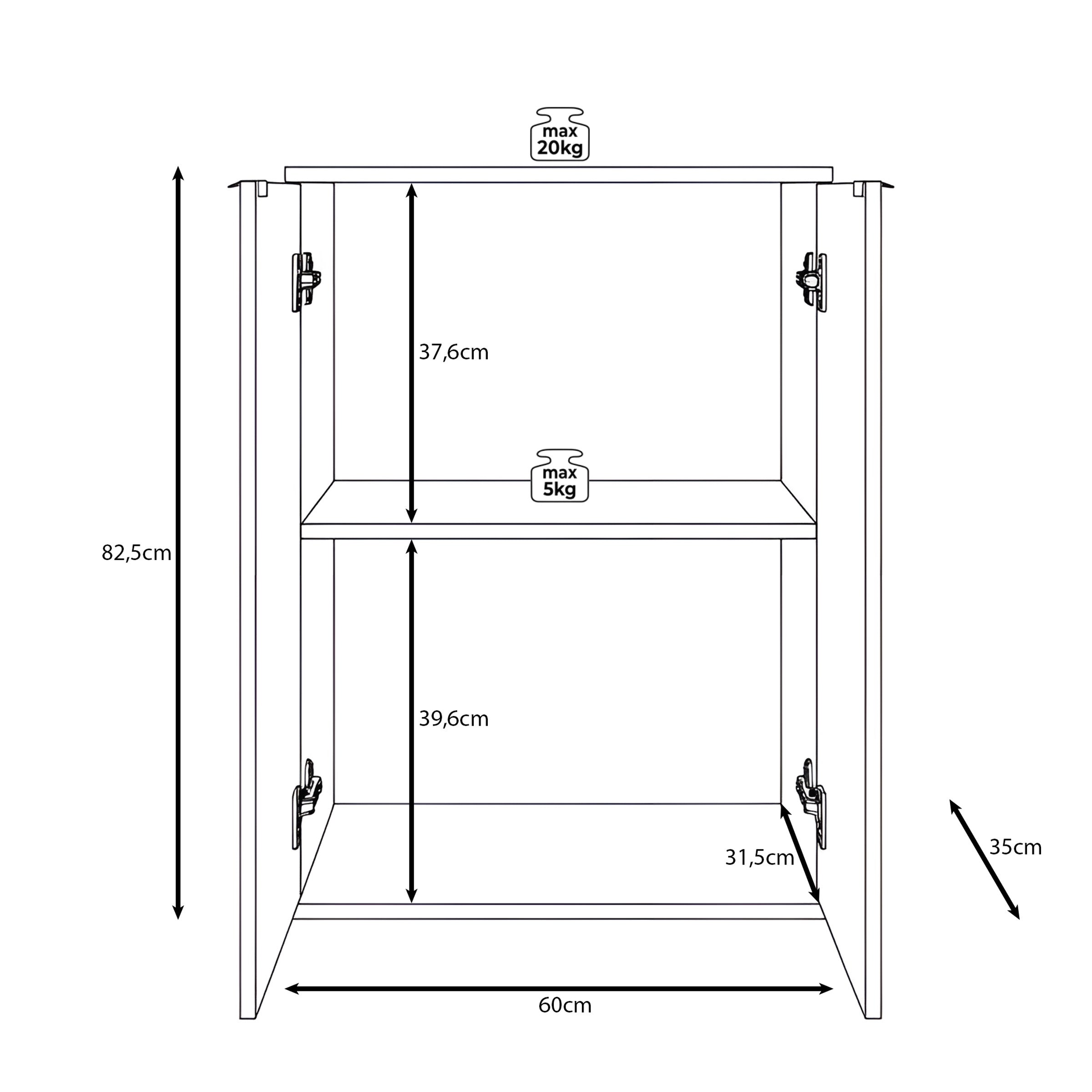 Torano - Dressoir - Eikenpatroon - 60x35x84 cm