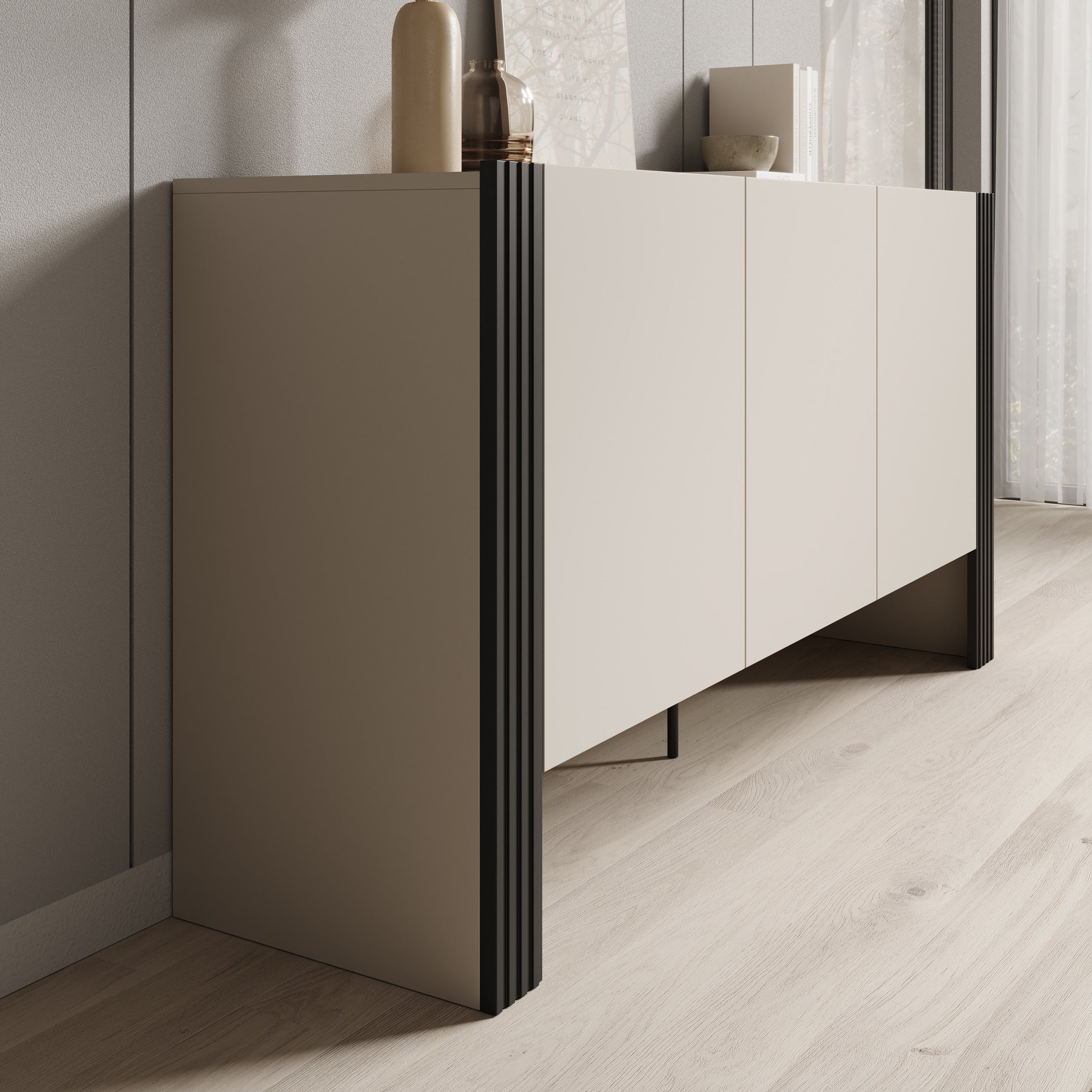 Torevia - Dressoir - Beige - 151x41x79 cm