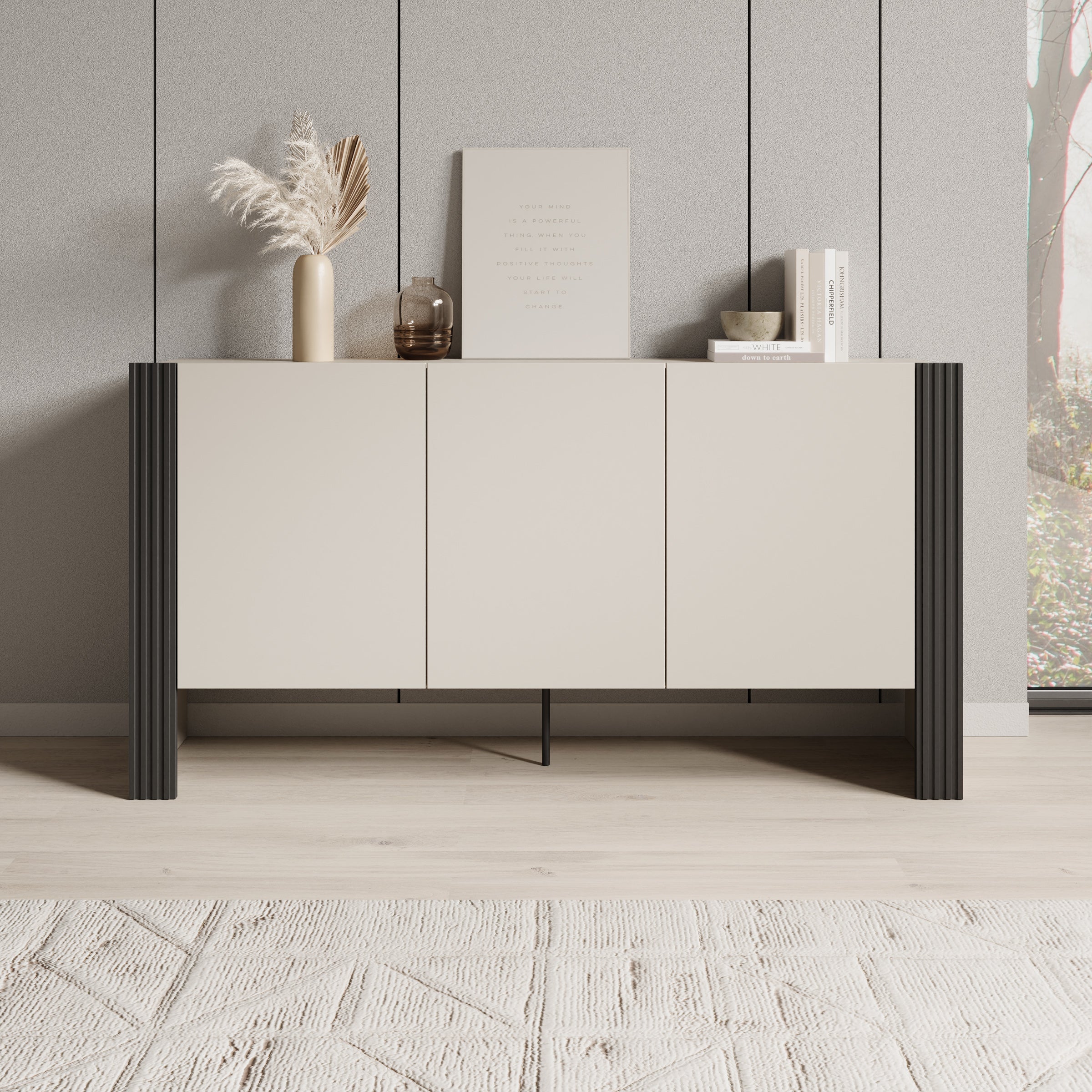 Torevia - Dressoir - Beige - 151x41x79 cm