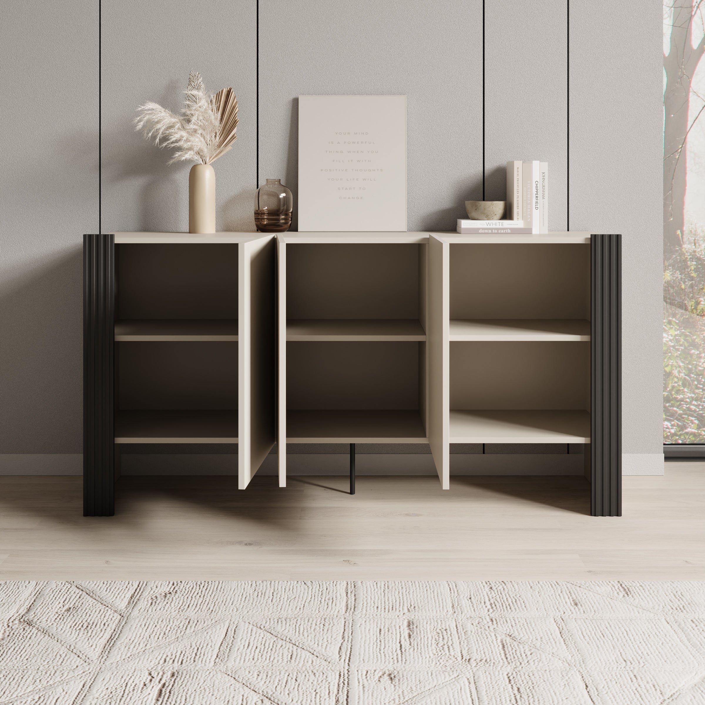Torevia - Dressoir - Beige - 151x41x79 cm