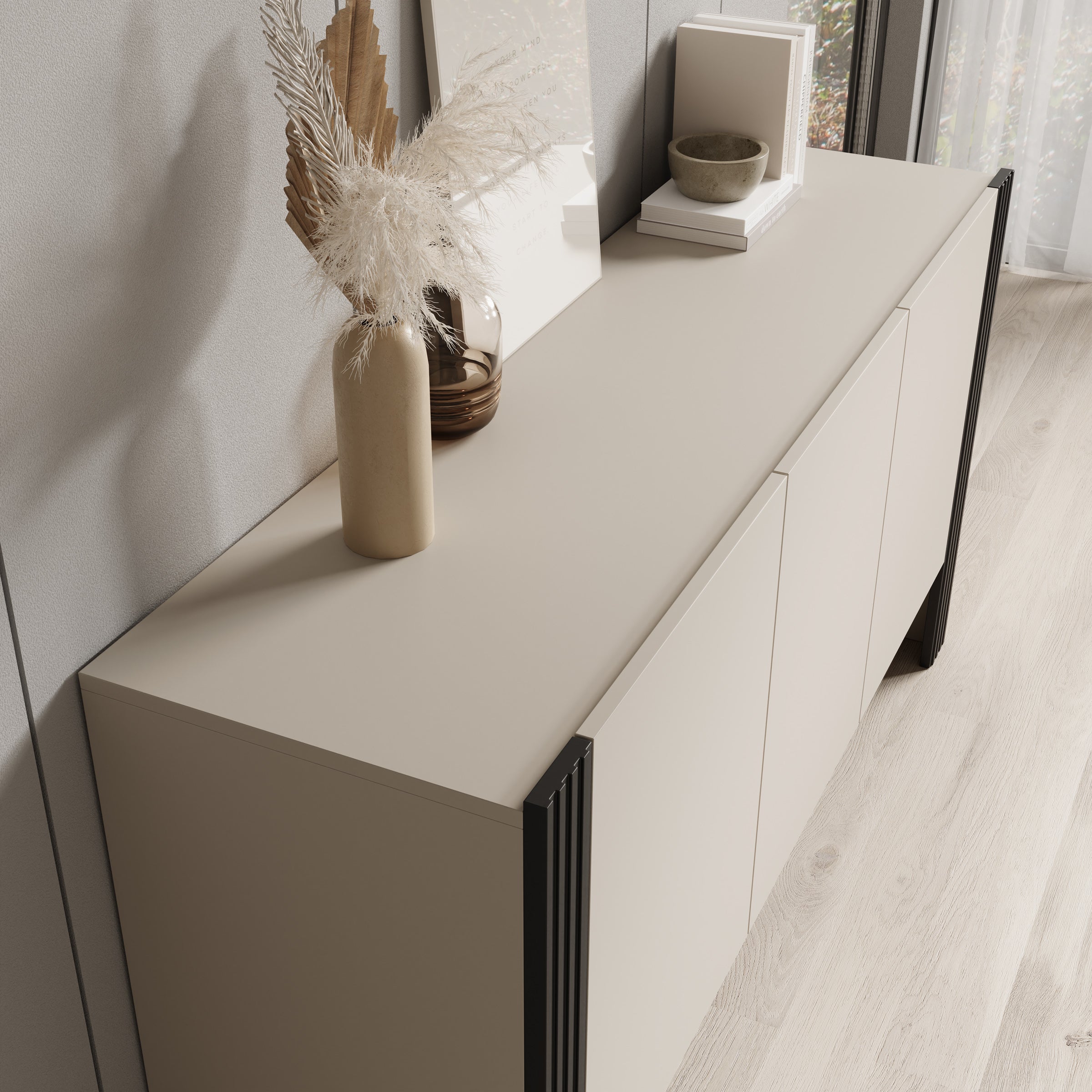 Torevia - Dressoir - Beige - 151x41x79 cm