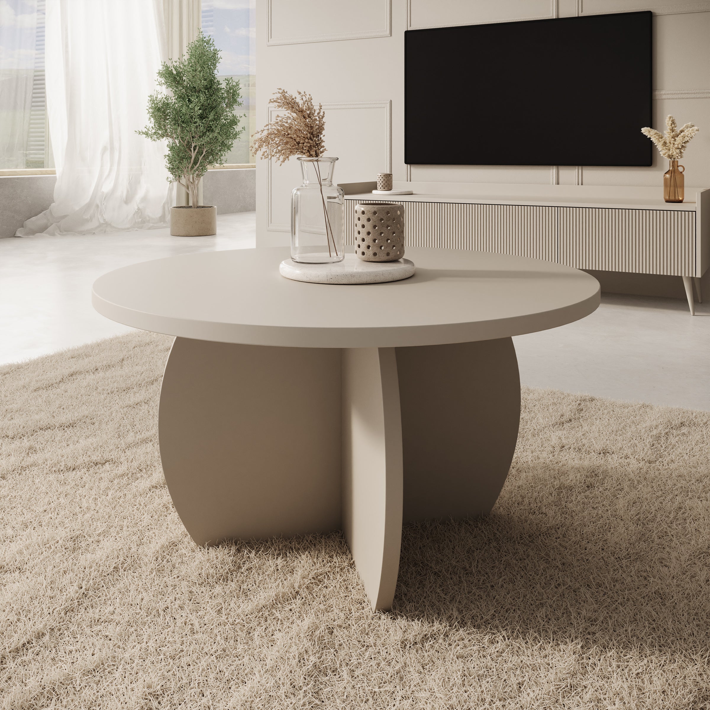 Trada - Salontafel - Beige - 74x74x40 cm