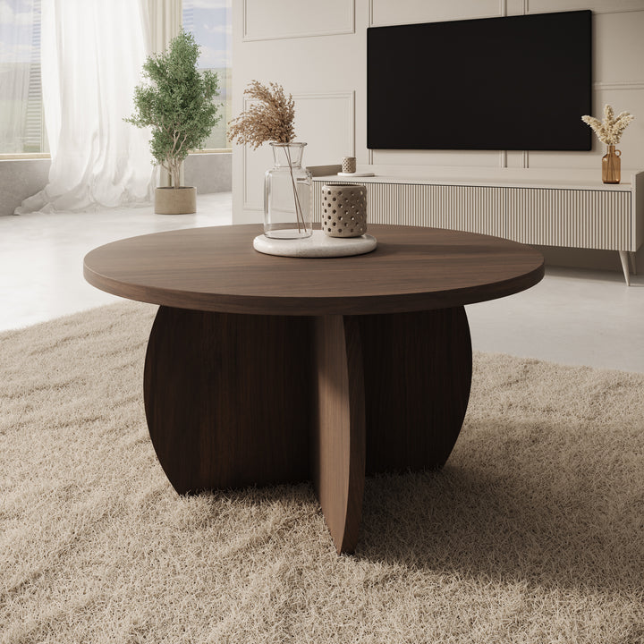 Trada - Salontafel - Donker eikenpatroon - 74x74x40 cm
