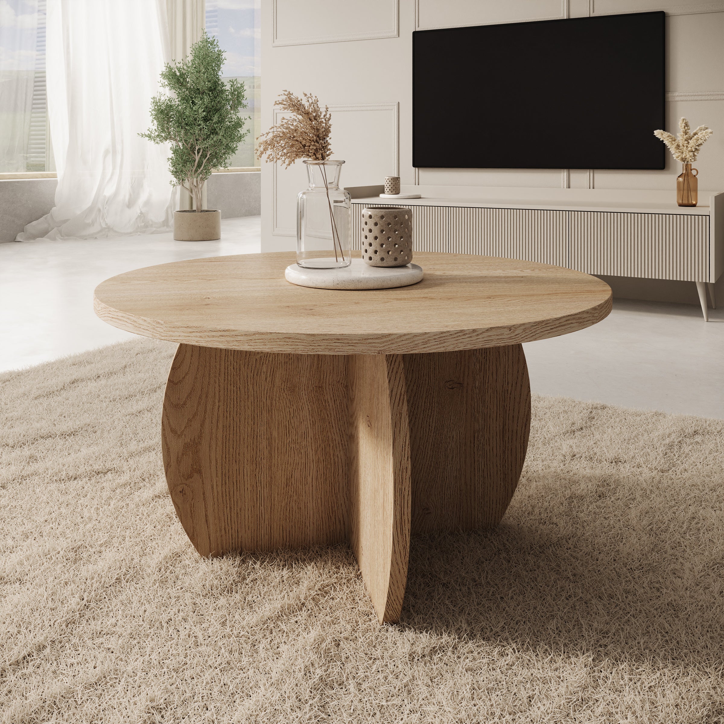 Trada - Salontafel - Licht eikenpatroon - 74x74x40 cm