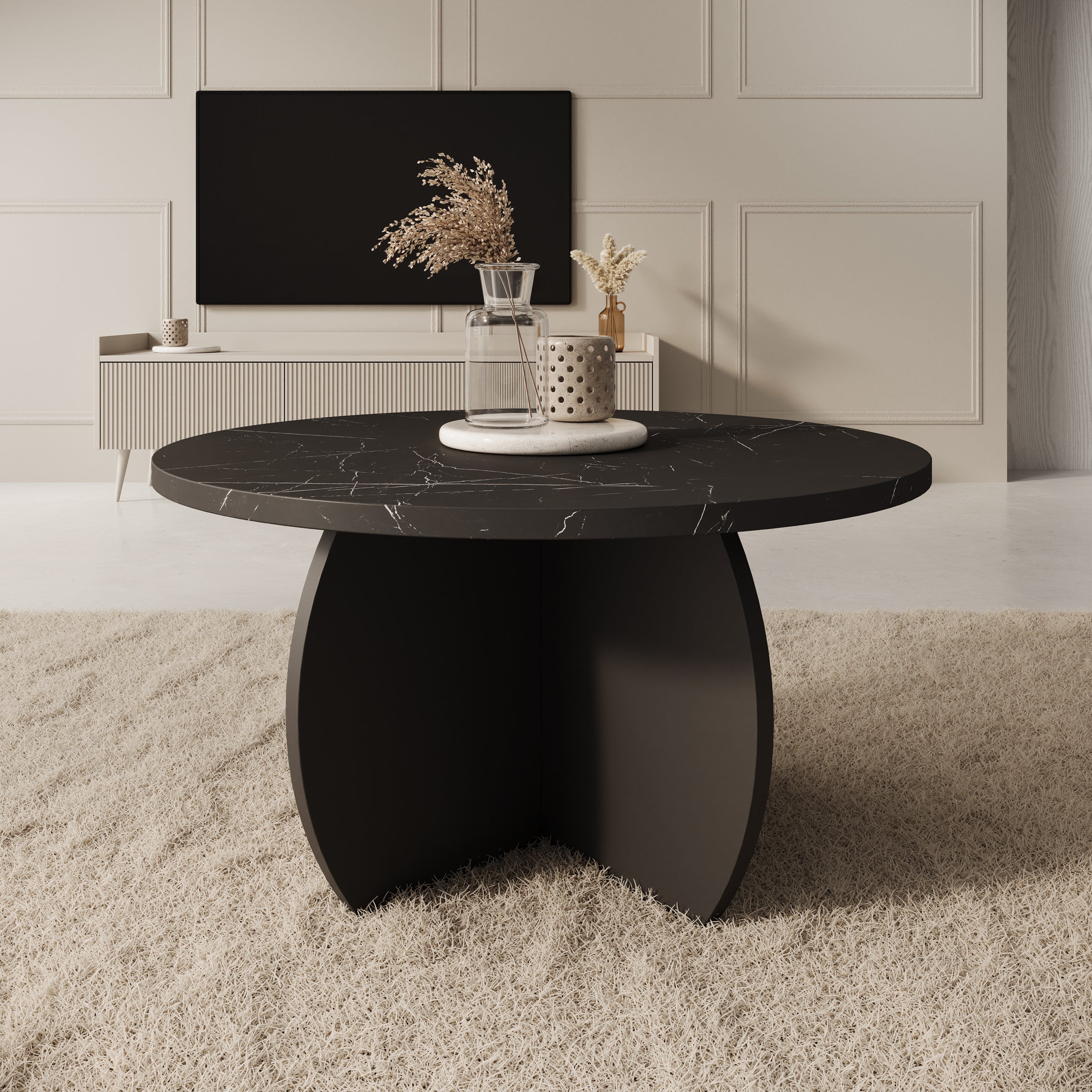 Trada - Salontafel - Zwart marmerlook - 74x74x40 cm