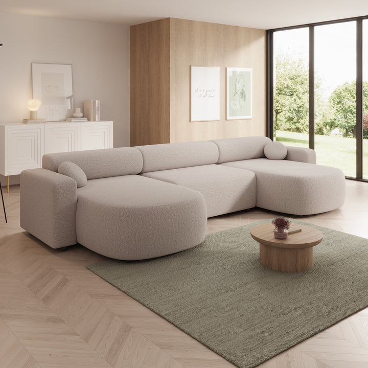 Tripp XL - Hoekbank 5 zits met chaise longue - Stof beige