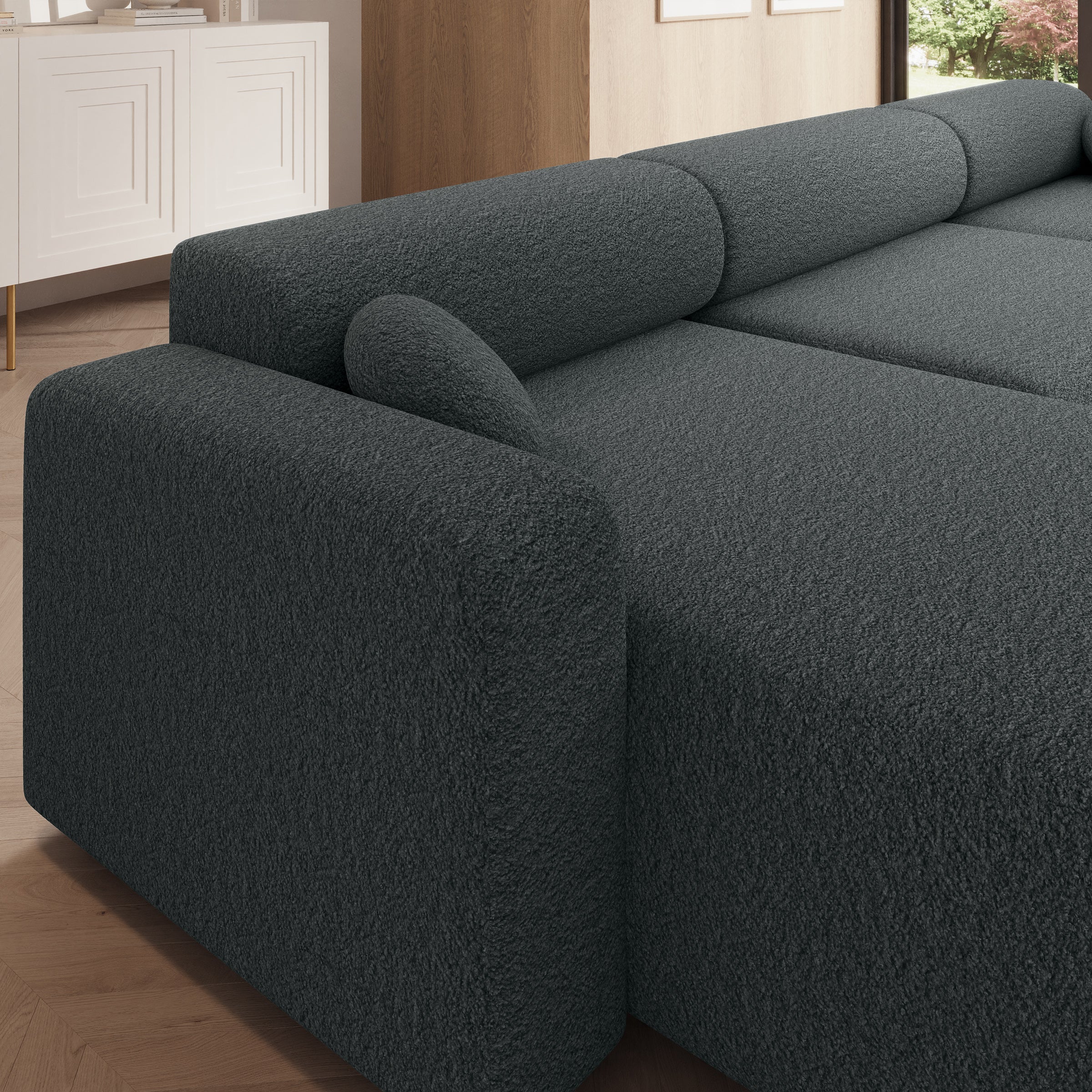 Tripp XL - Hoekbank 5 zits met chaise longue - Stof grijs