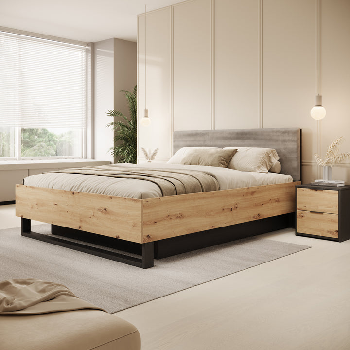 Augustus - Tweepersoonsbed - Eiken - 160x200 cm