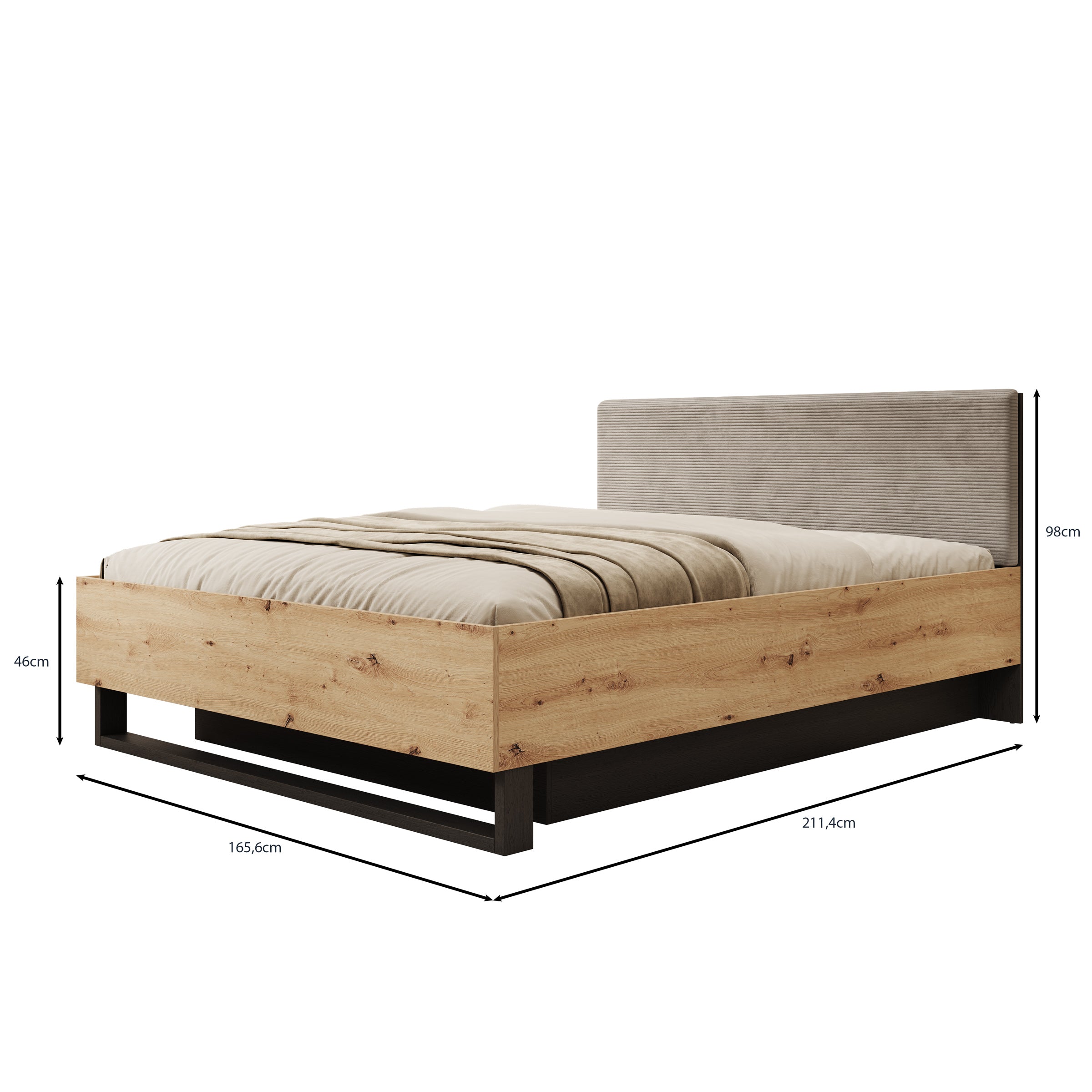 Augustus - Tweepersoonsbed - Eiken - 160x200 cm