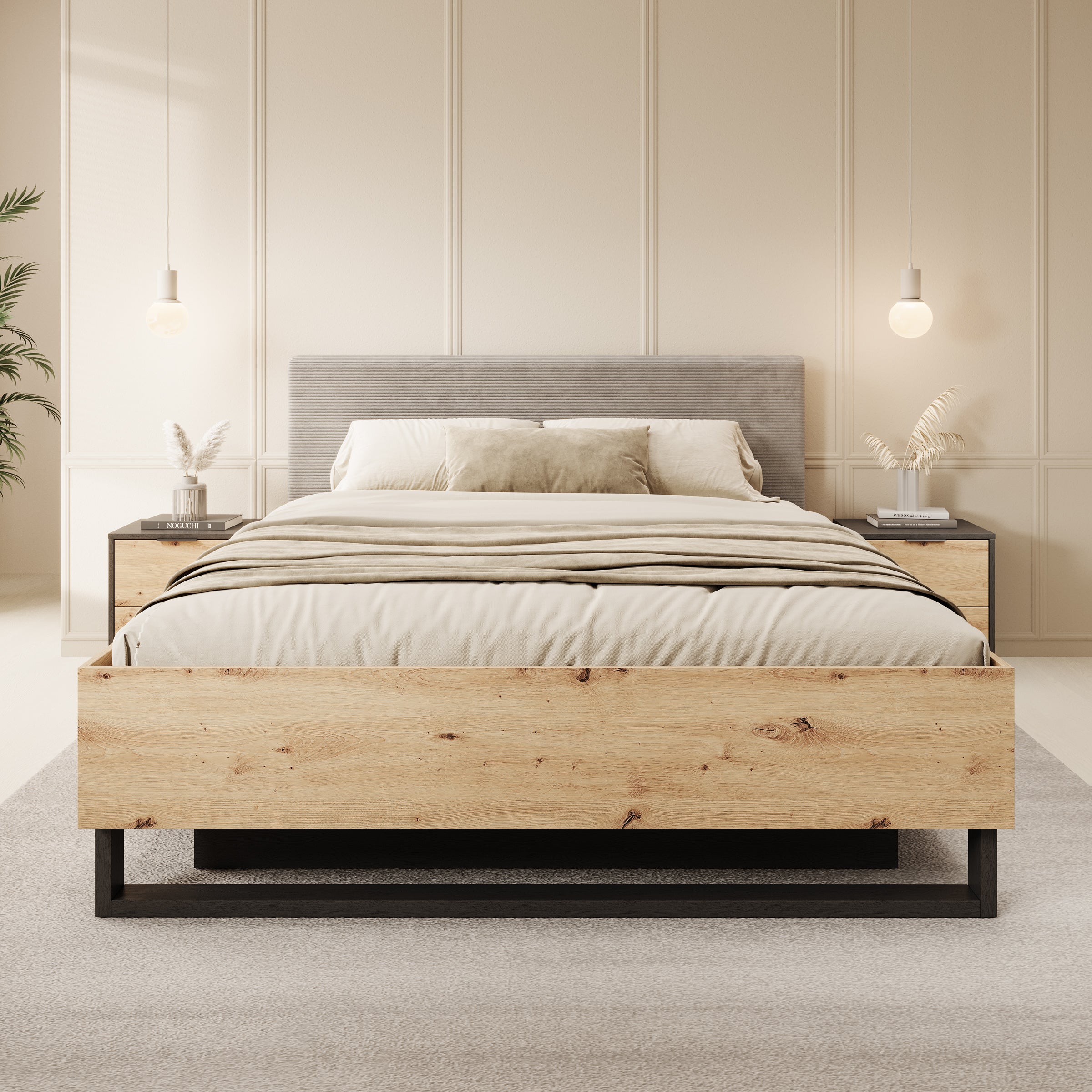 Augustus - Tweepersoonsbed - Eiken - 160x200 cm