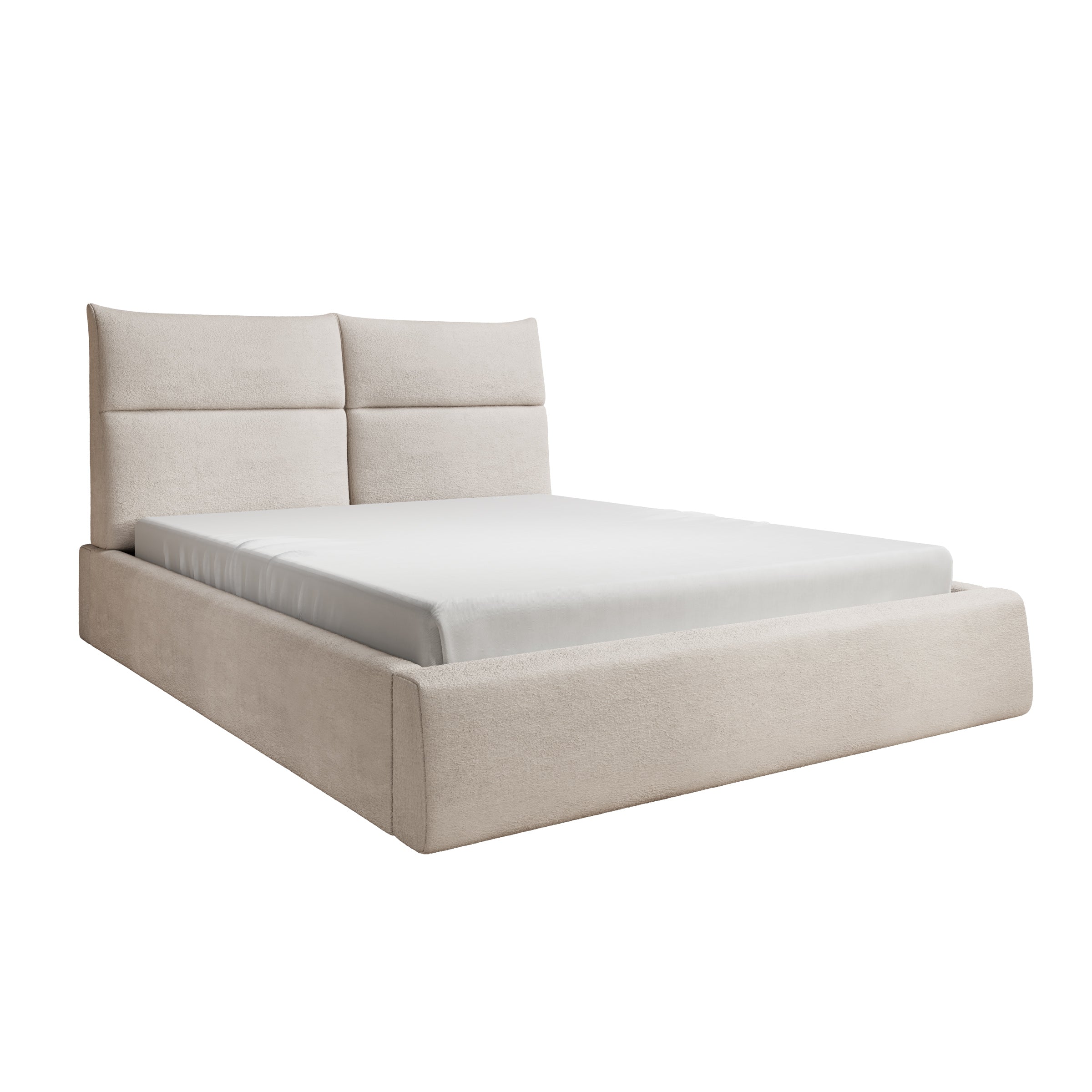 Maxton - Tweepersoonsbed - Stof beige - 160x200 cm