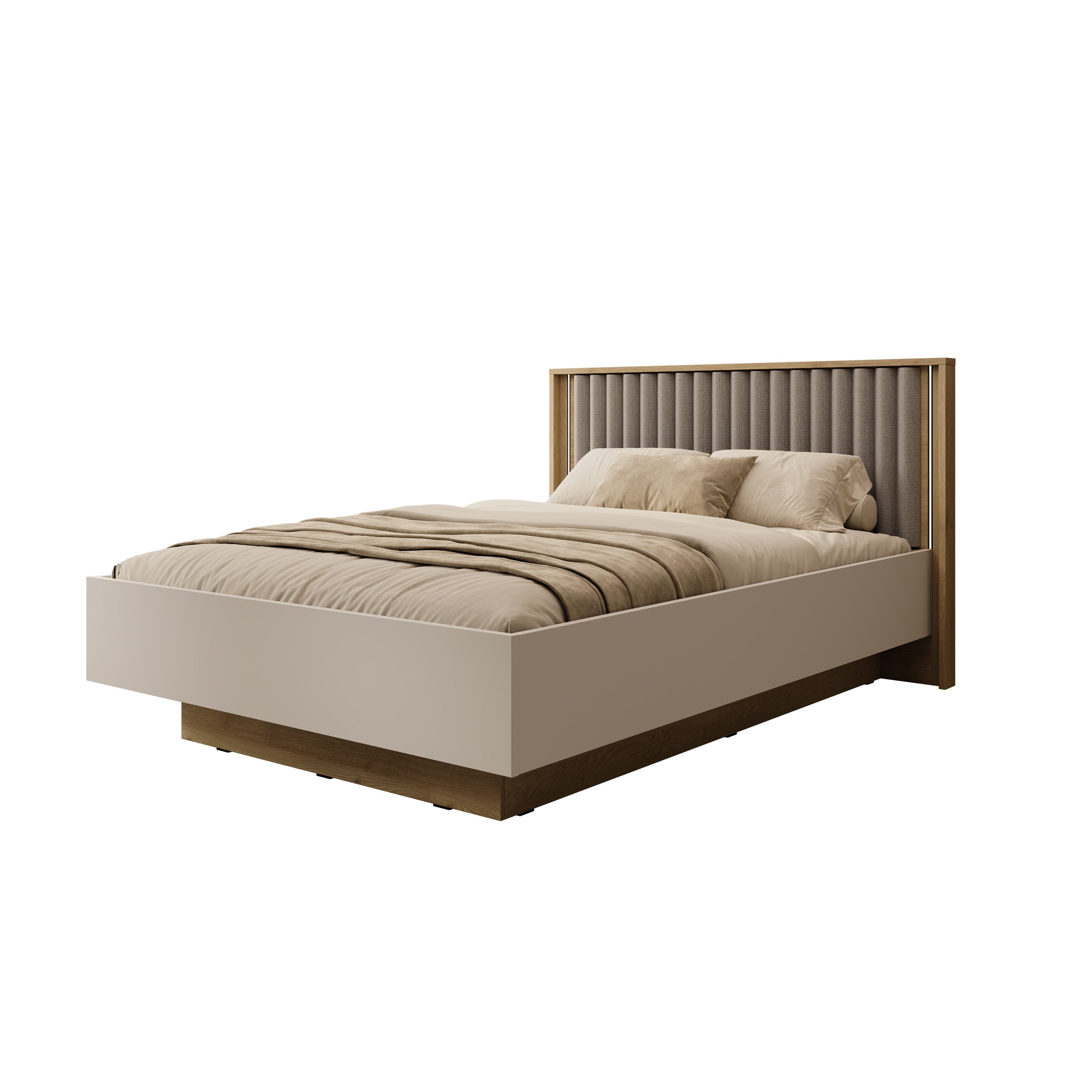 Riggs - Tweepersoonsbed - Beige - 140x200 cm