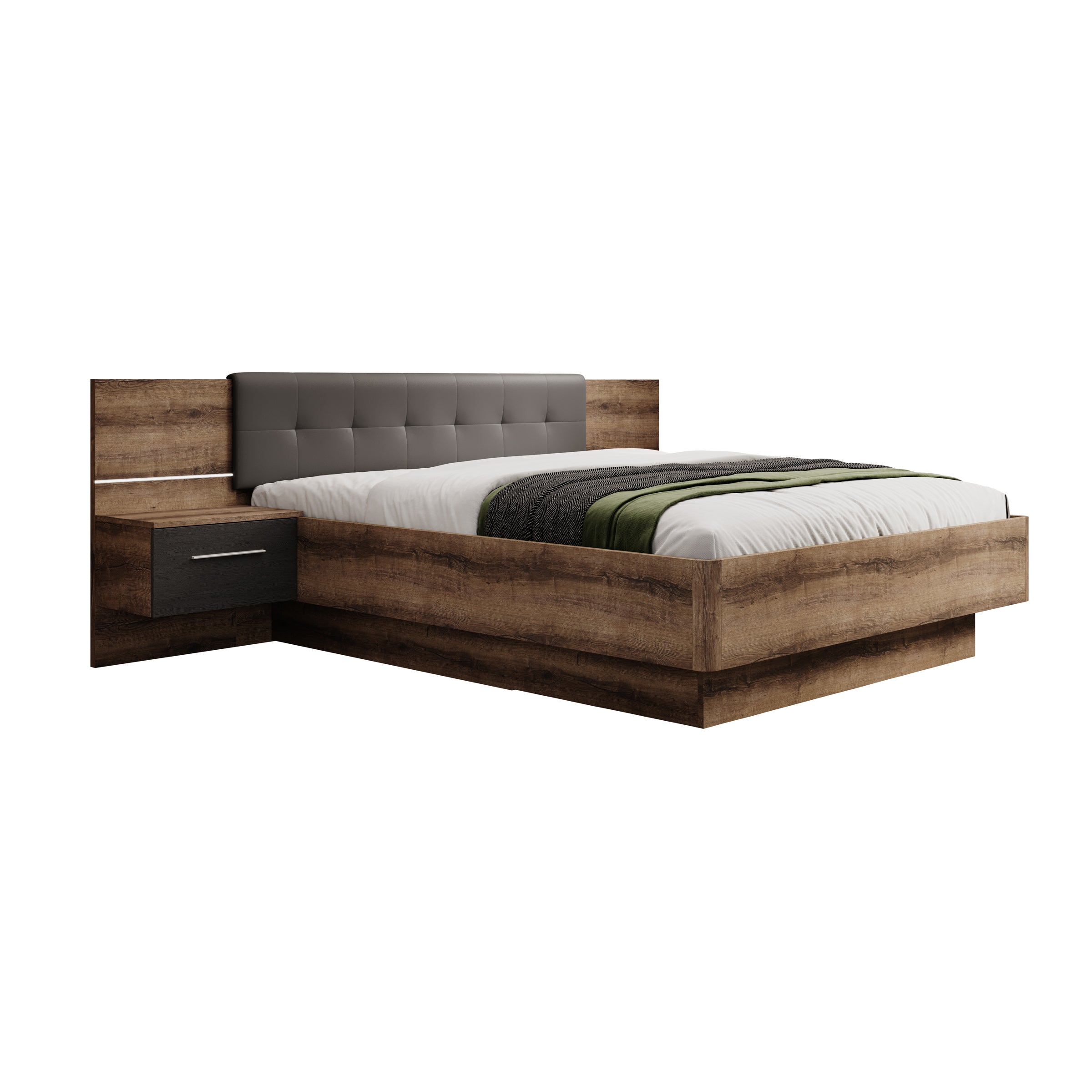 Ripley - Tweepersoonsbed - Donker eiken - 160x200 cm