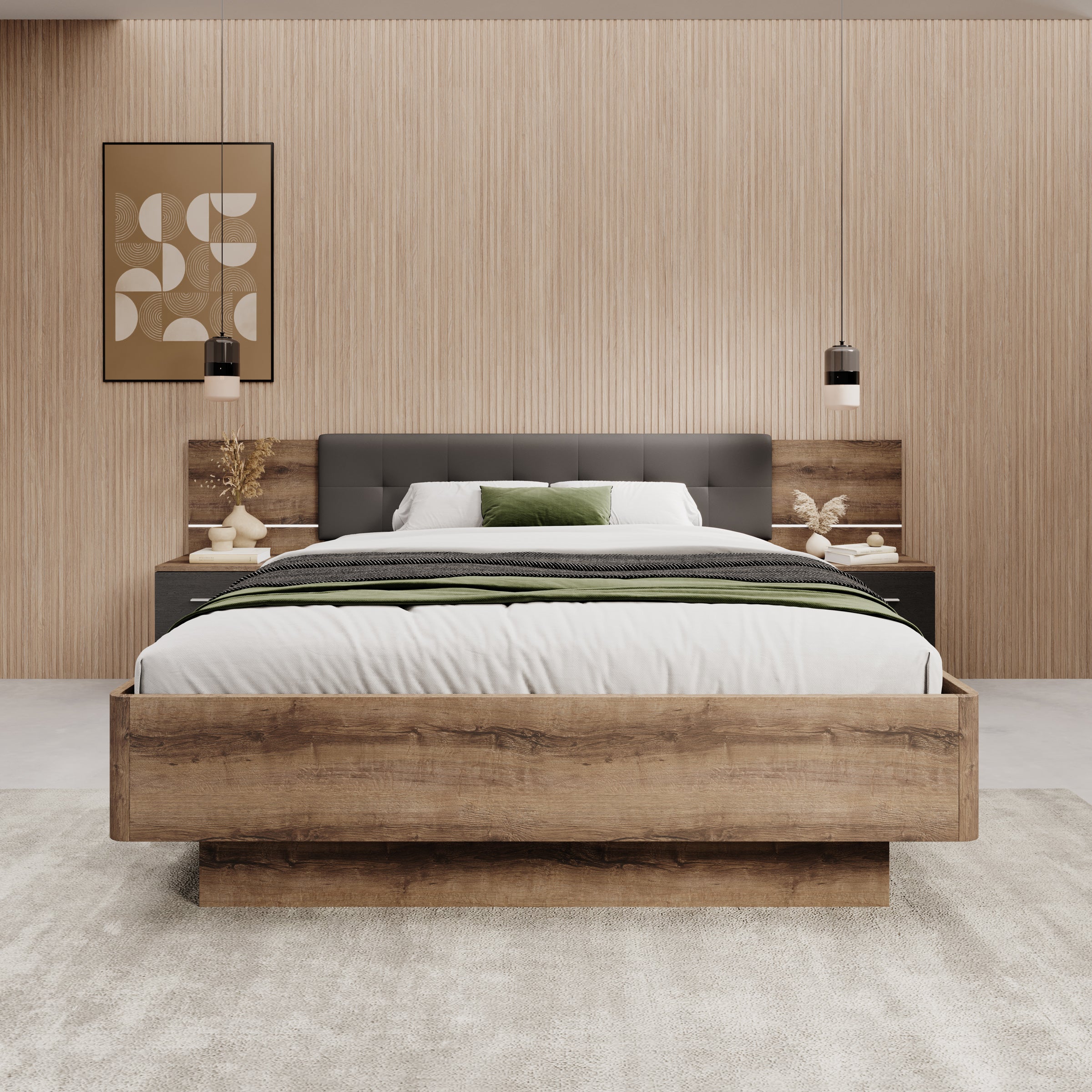 Ripley - Tweepersoonsbed - Donker eiken - 160x200 cm
