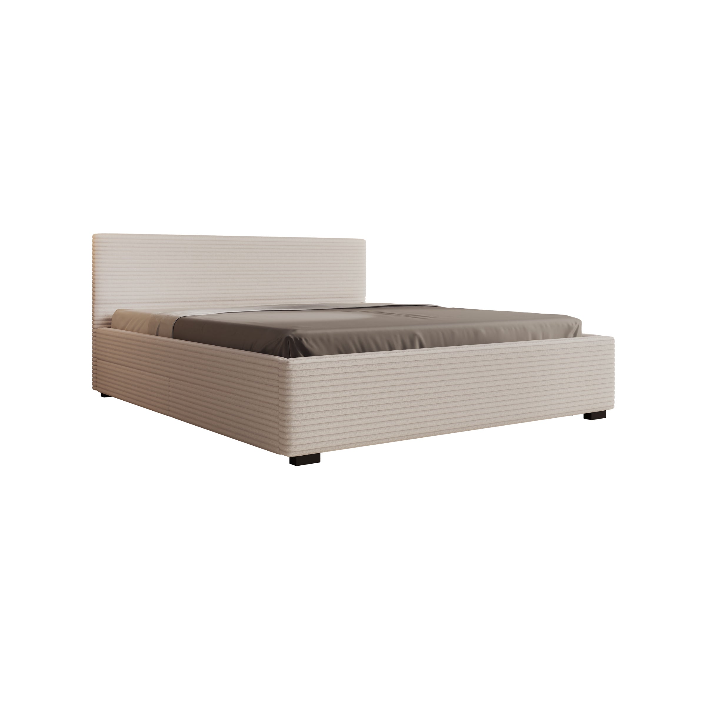 Tweepersoonsbed Loox - Beige ribstof - 180x200 cm