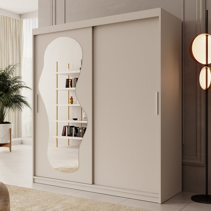 Ulysses - Kledingkast met schuifdeuren - Beige - 180x62x200 cm