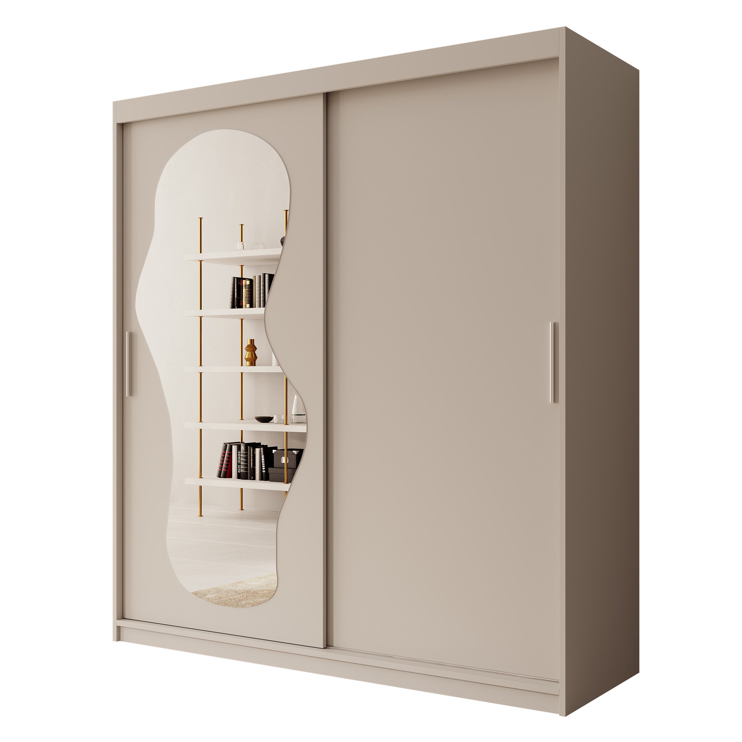 Ulysses - Kledingkast met schuifdeuren - Beige - 180x62x200 cm