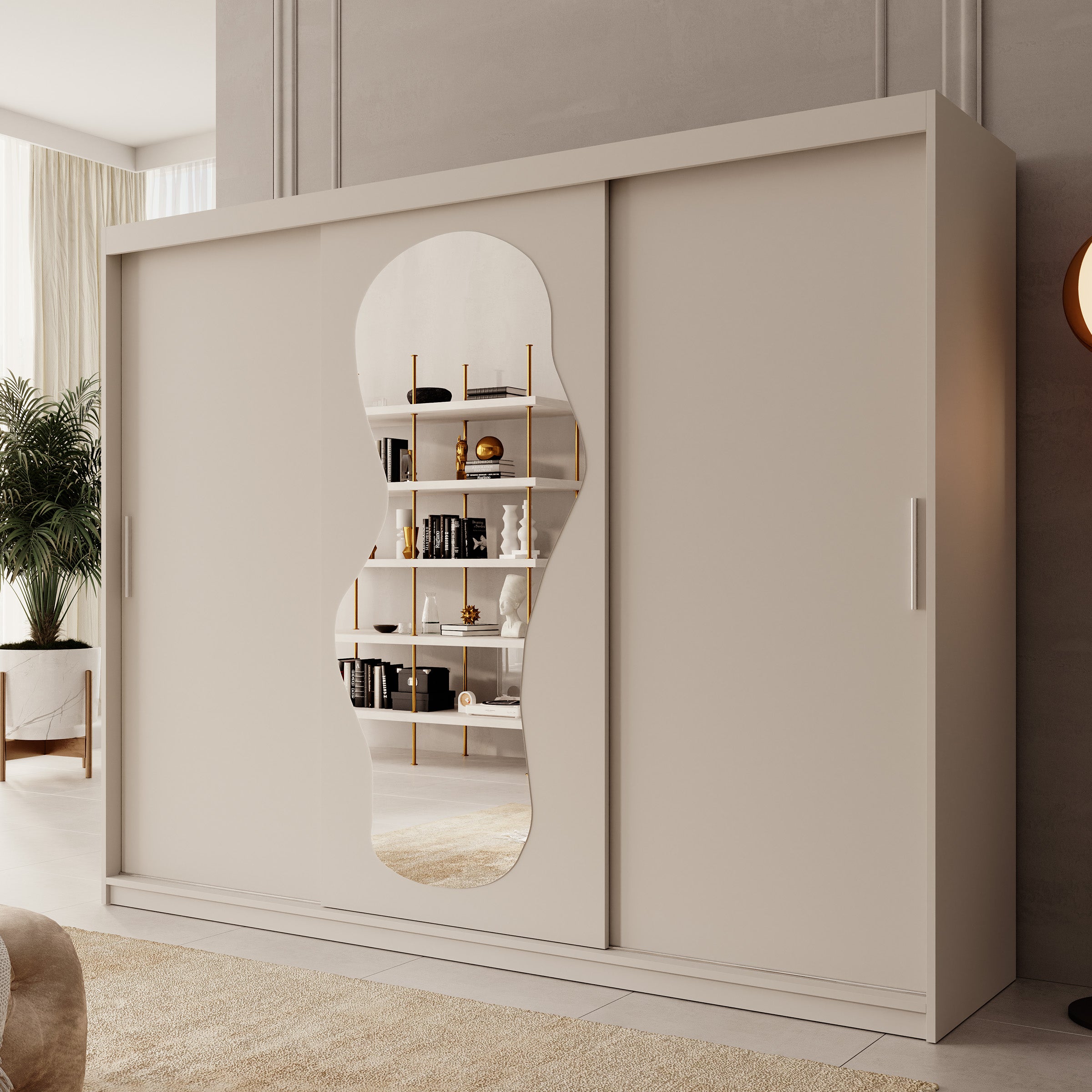 Ulysses - Kledingkast met schuifdeuren - Beige - 250x62x200 cm