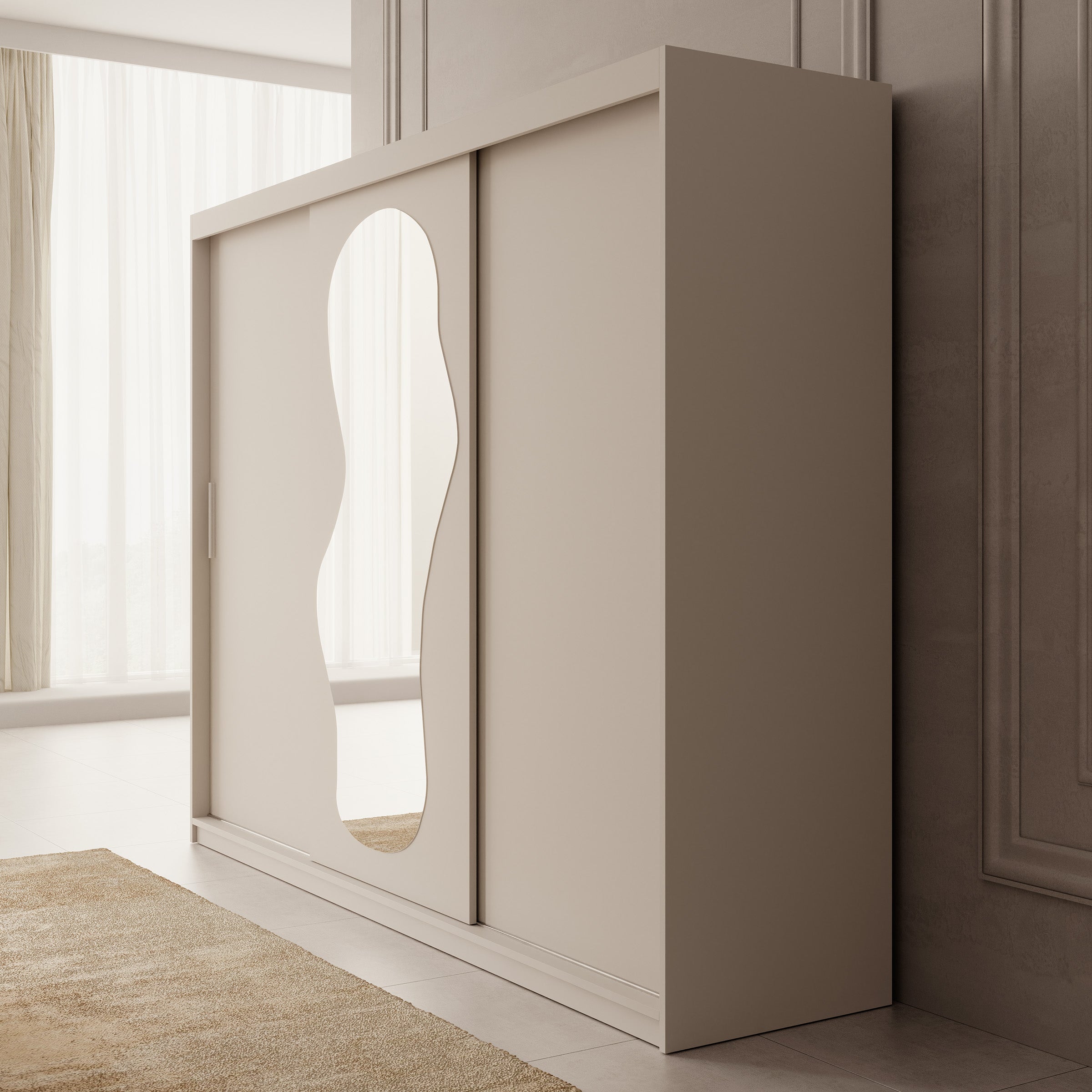 Ulysses - Kledingkast met schuifdeuren - Beige - 250x62x200 cm